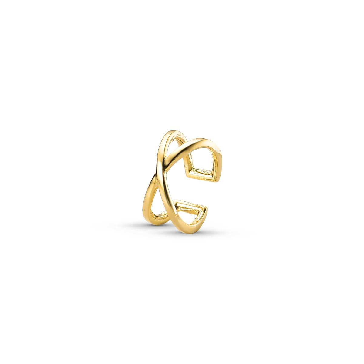 Piercing Fio Cruzado Banhado a Ouro 18K