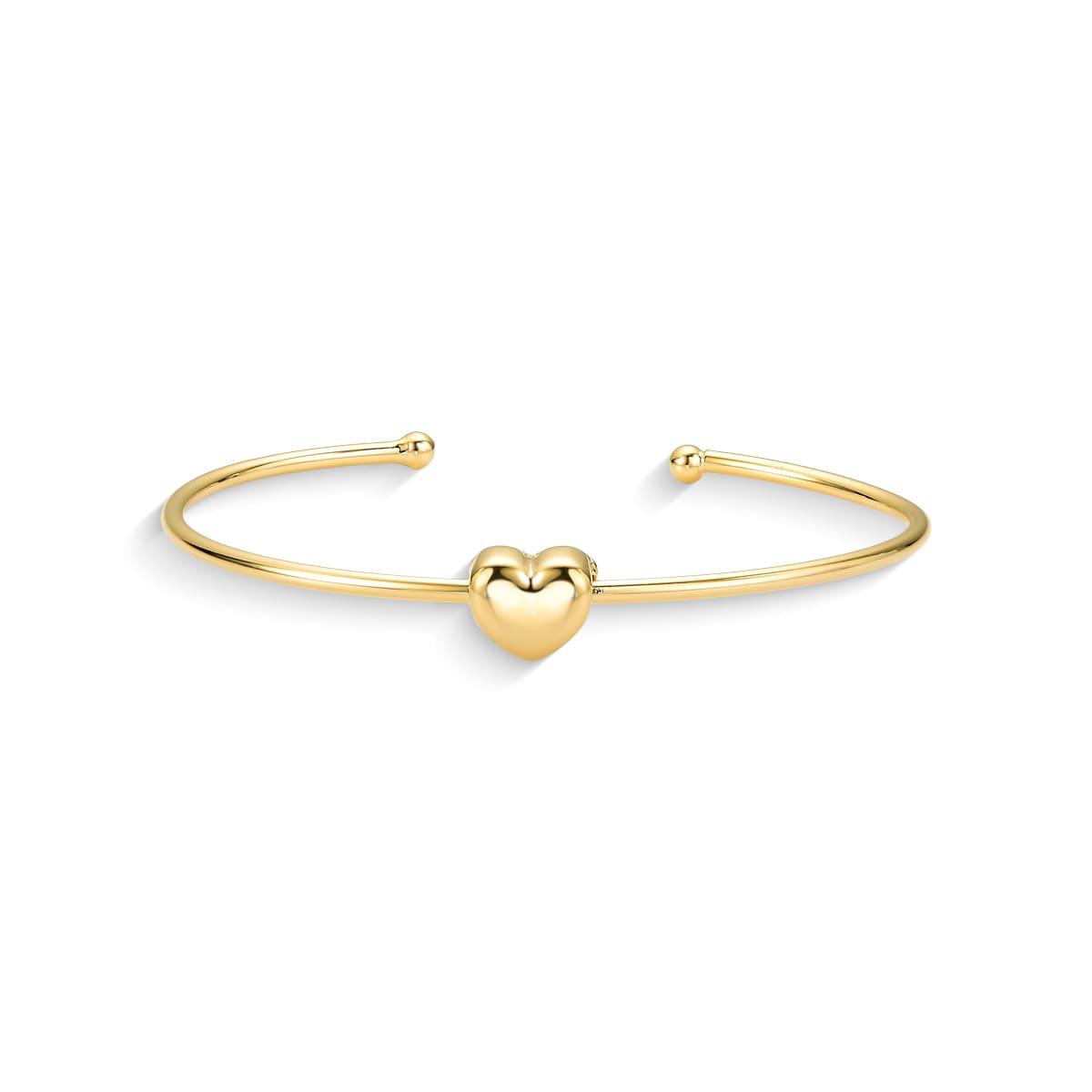 Bracelete Fio com Coração Banhado a Ouro 18k