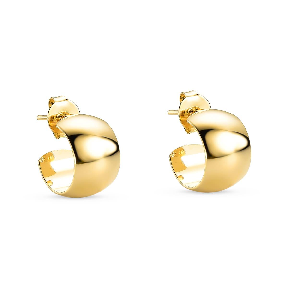 Brinco Arco Liso Pequeno Banhado a Ouro 18K