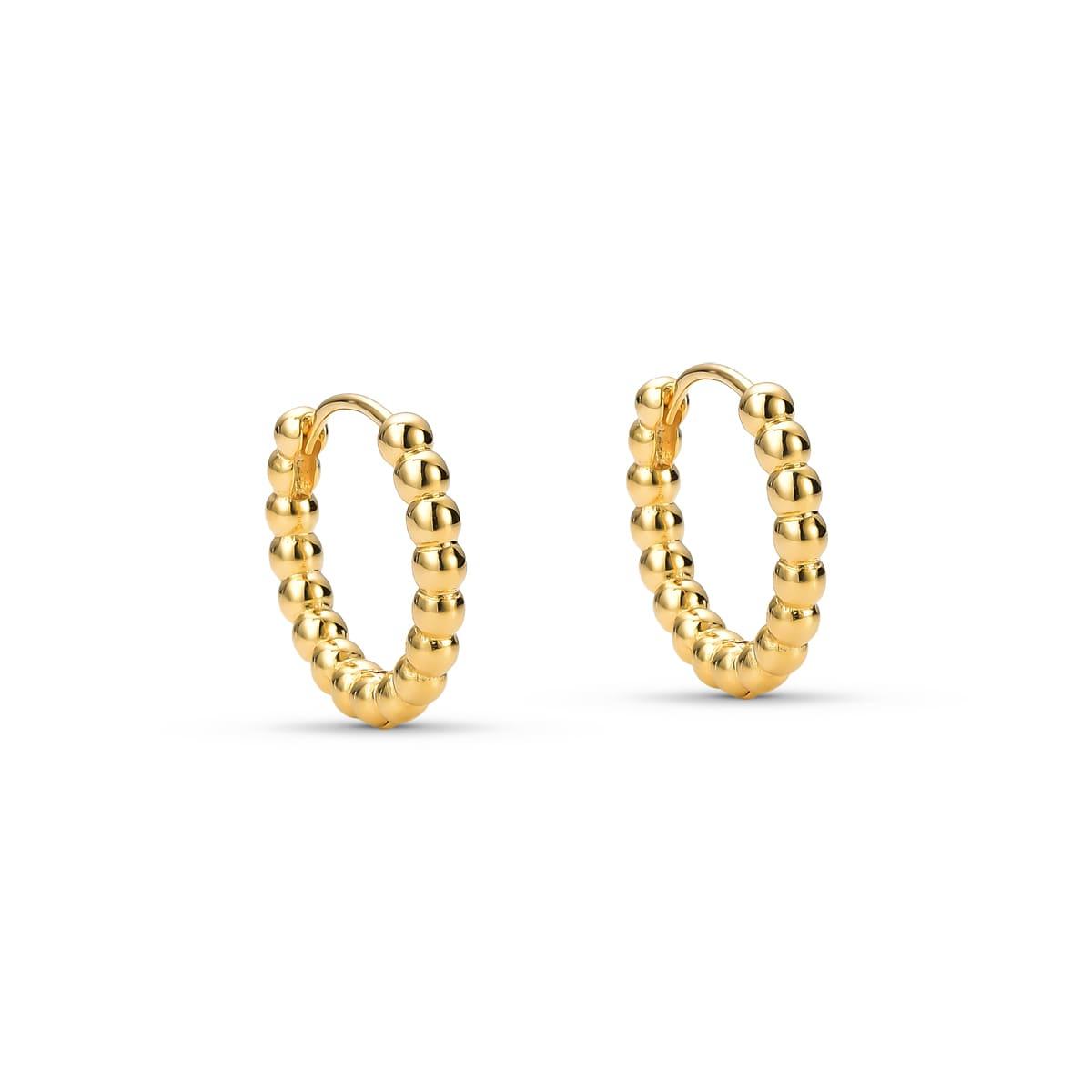Brinco Argola Bolinhas Banhado a Ouro 18k - Mafê Acessórios