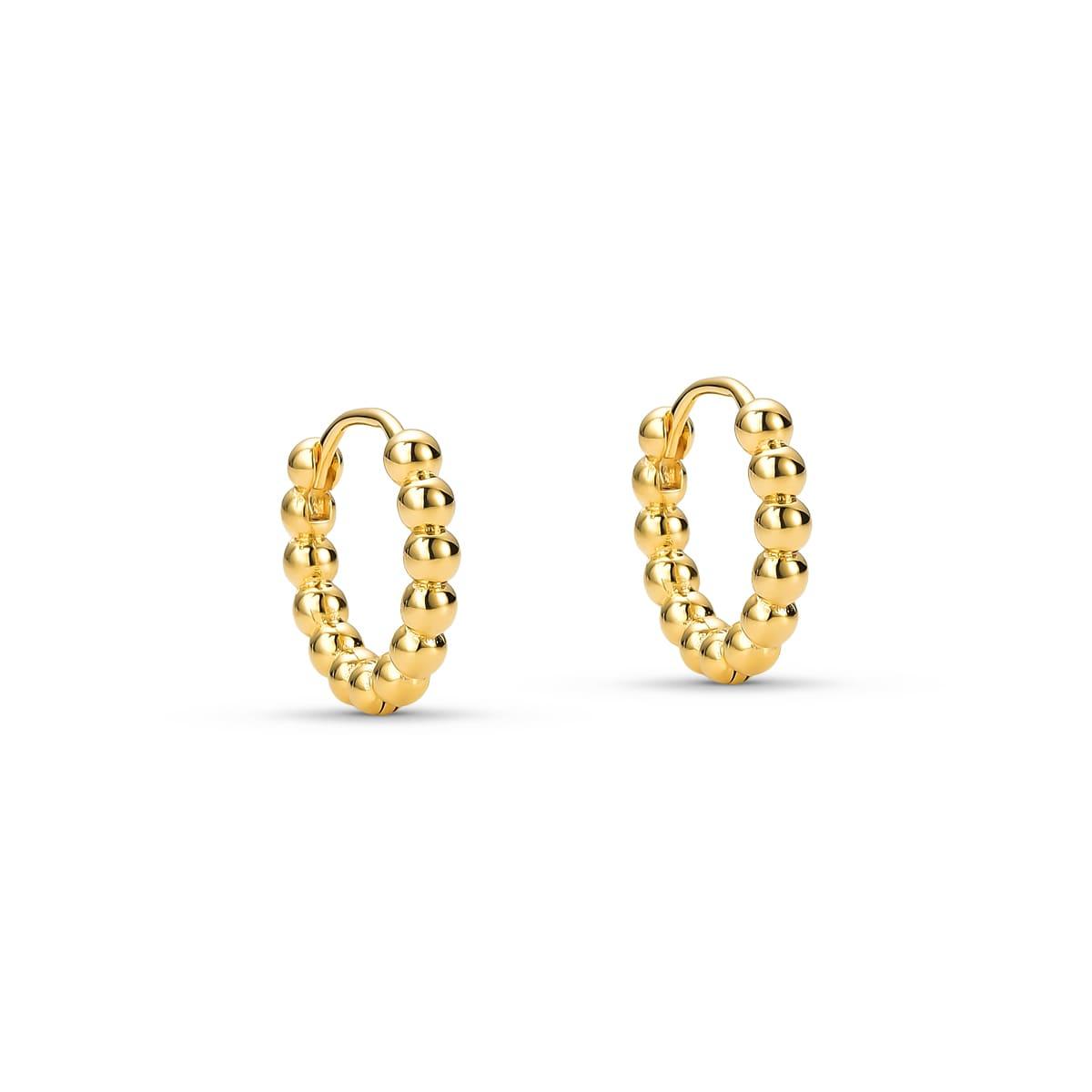 Brinco Argola Bolinhas Banhado a Ouro 18k - Mafê Acessórios