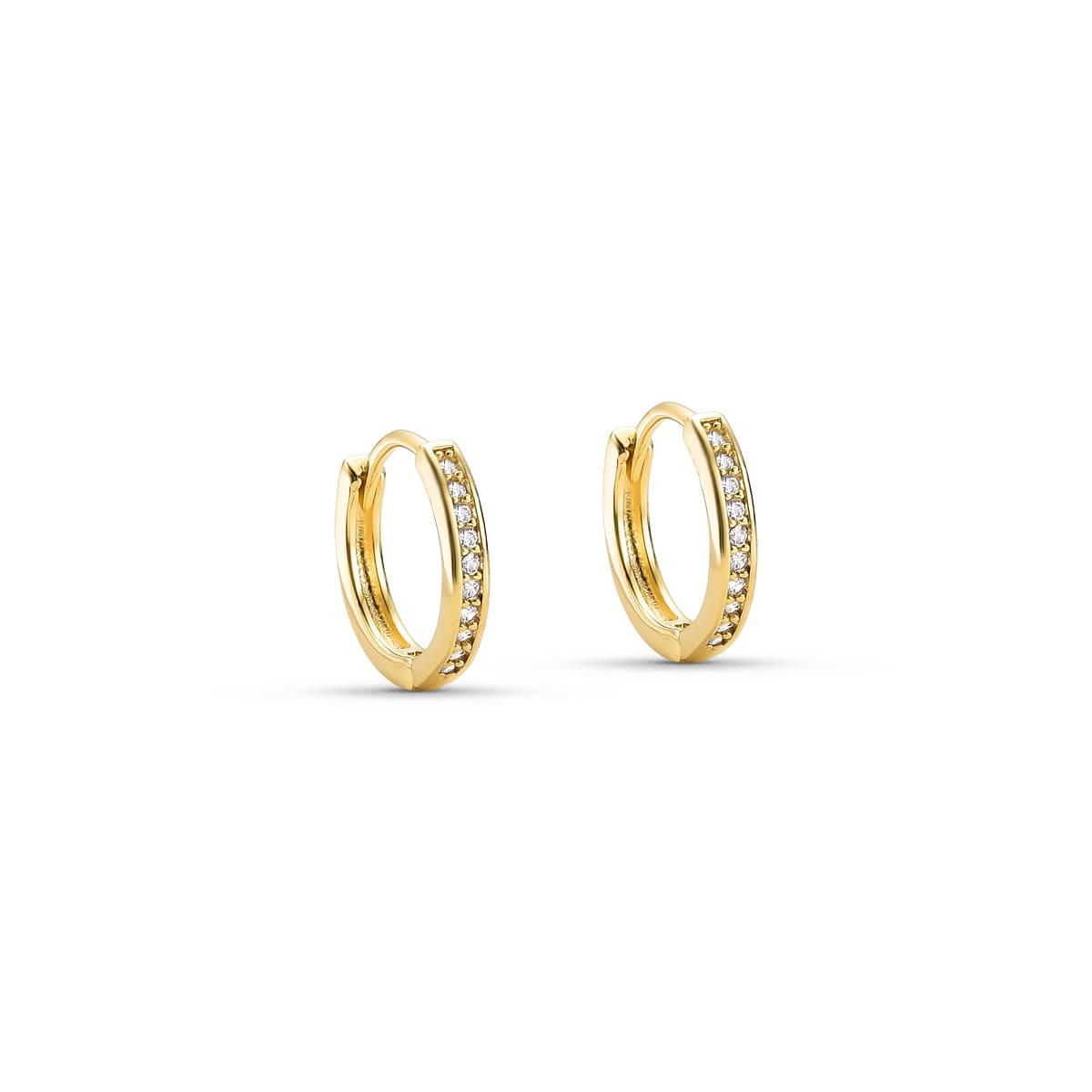 Brinco Trio De Argola Articulada com Zircônia Banhado a Ouro 18K - Mafê Acessórios