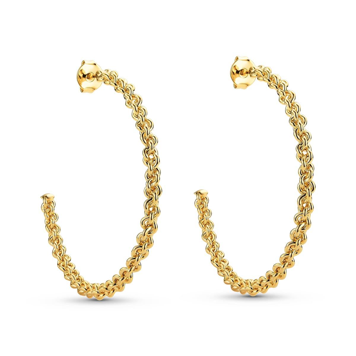 Brinco Argola Correntaria Banhado a Ouro 18K