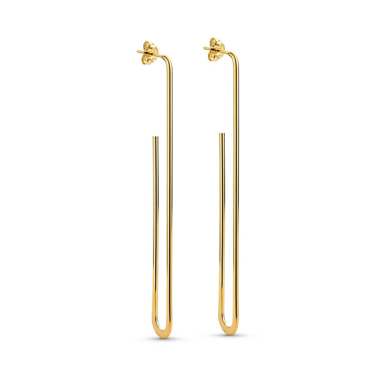 Brinco Haste Lisa Banhado a Ouro 18k