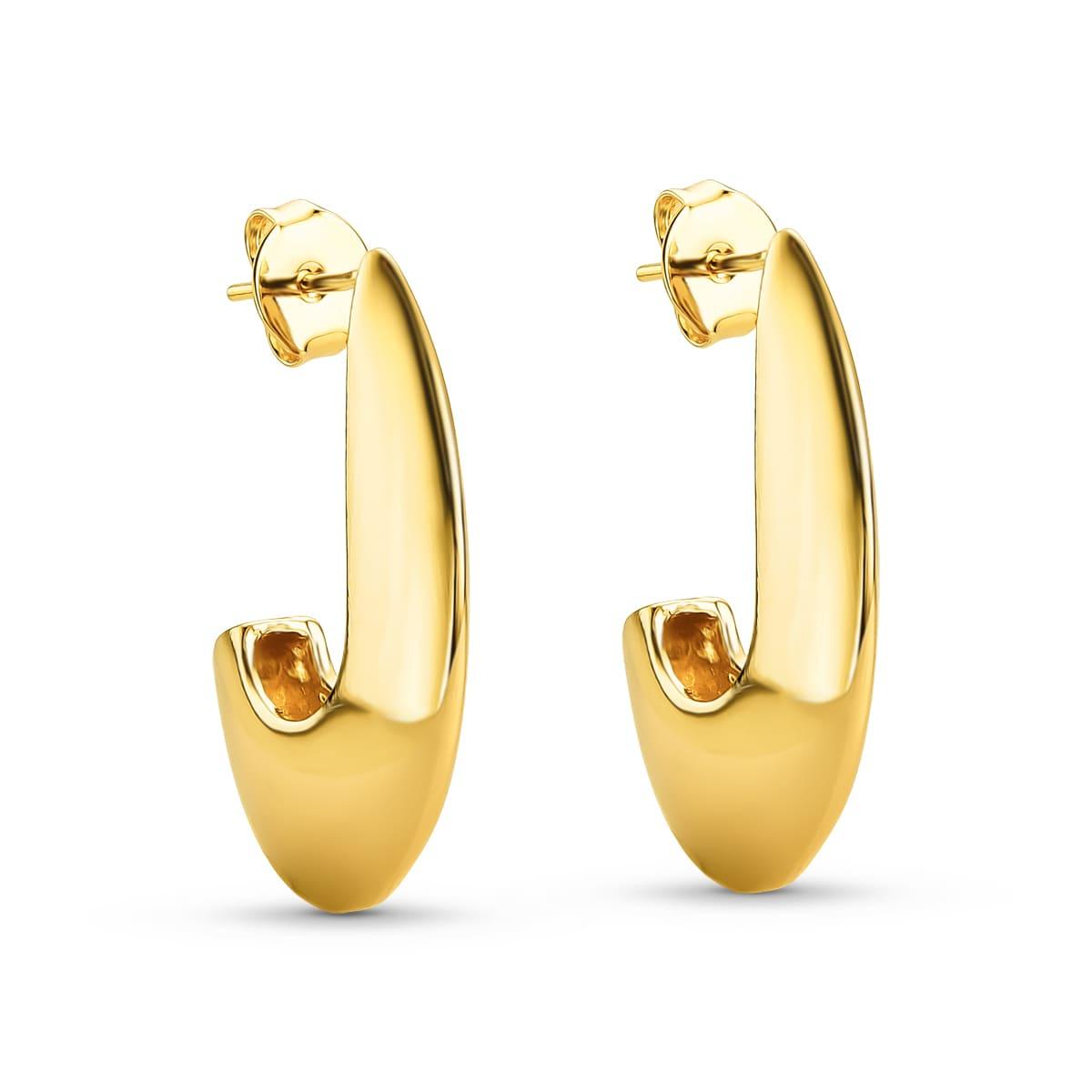 Brinco Argola Anzol Banhado a Ouro 18K