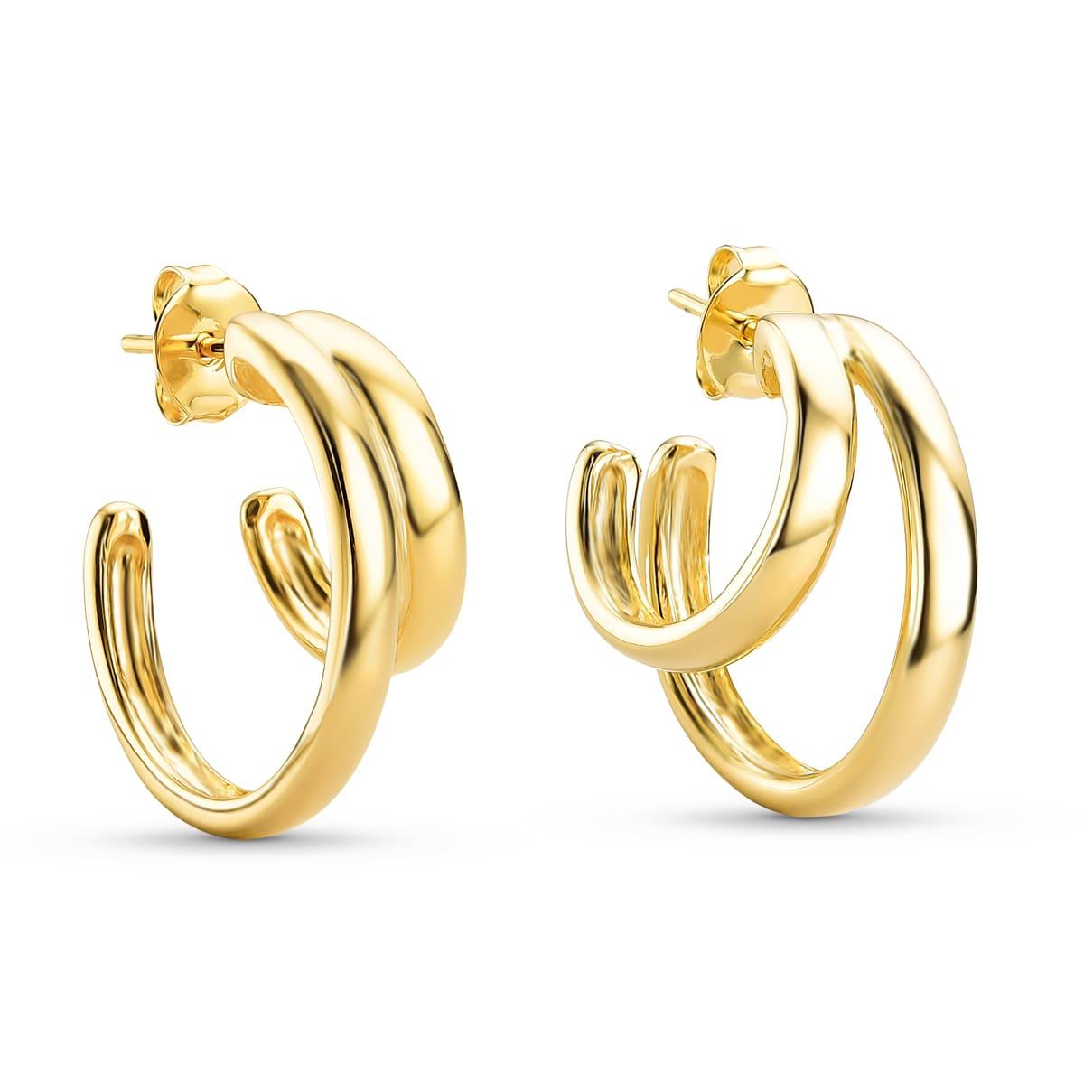 Brinco Argola Dupla Banhado a Ouro 18k