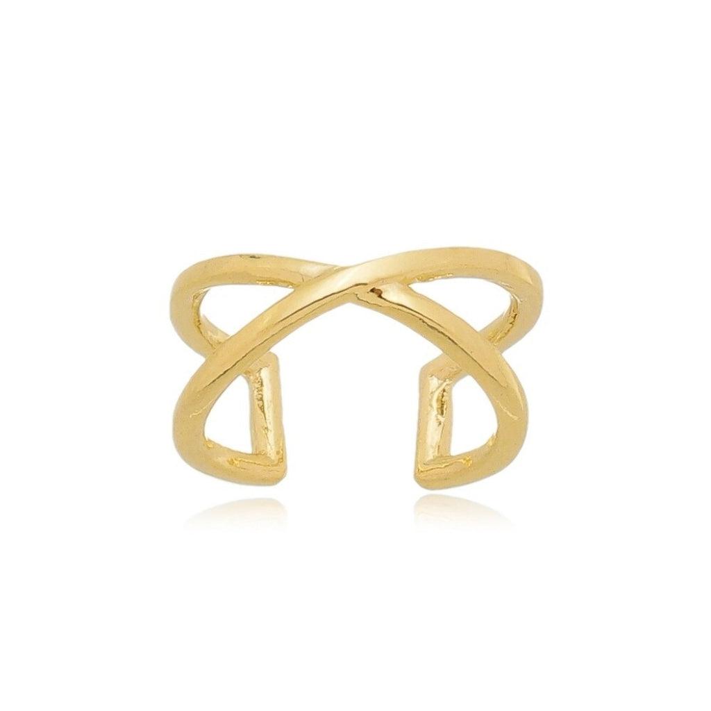 Piercing Fio Cruzado Banhado a Ouro 18K