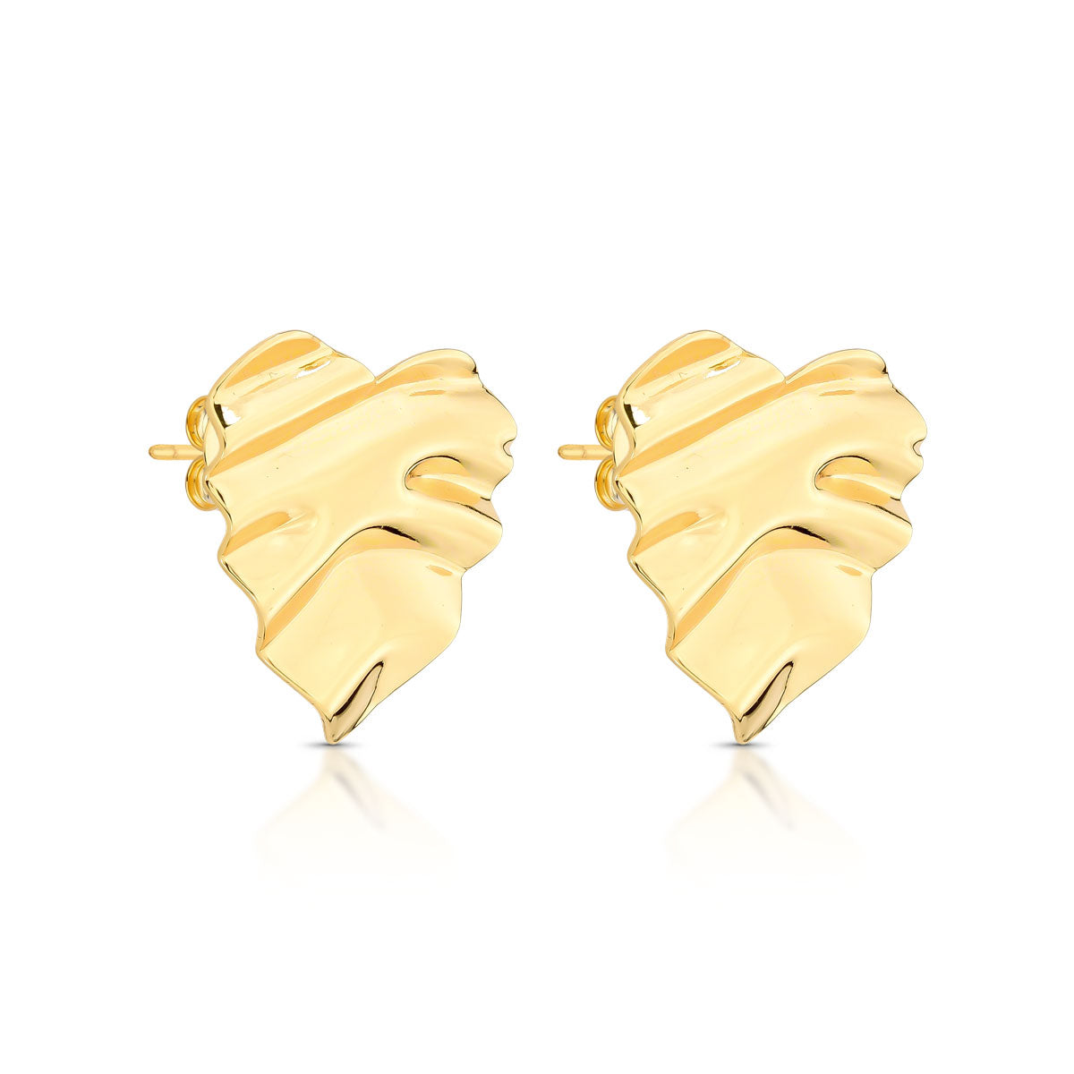 Brinco Coração Orgânico Banhado a Ouro 18k
