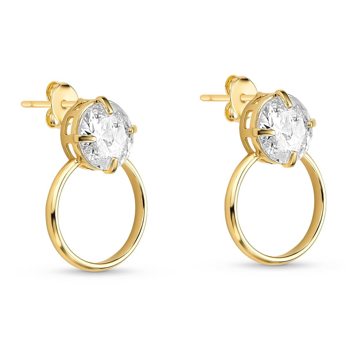 Brinco Anel com Zircônia Banhado a Ouro 18k