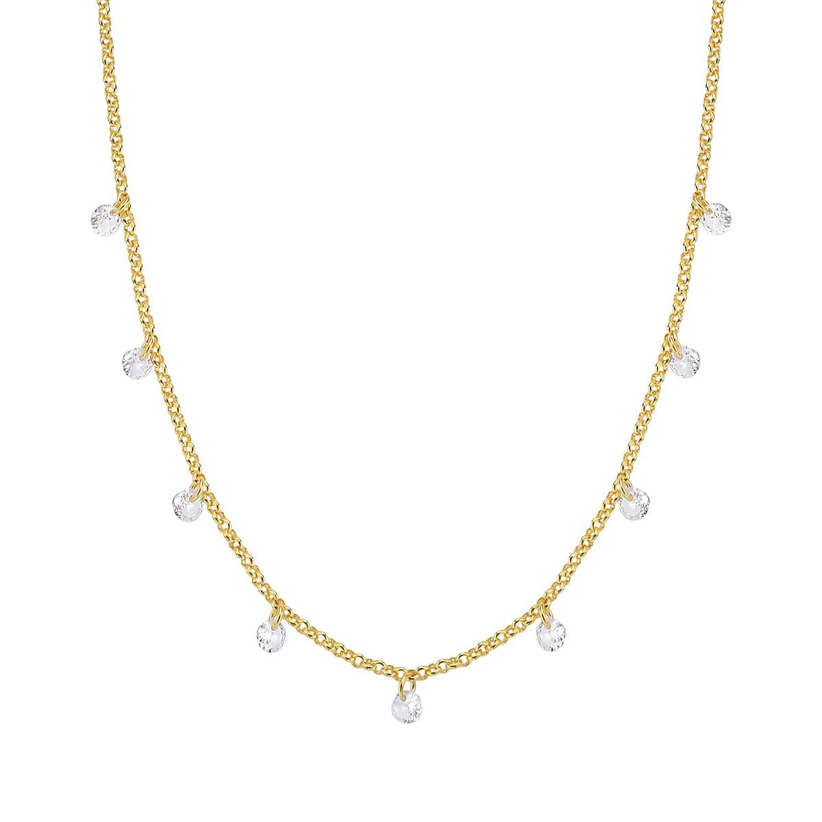 Colar Cristais Banhada a Ouro 18k - Mafê Acessórios