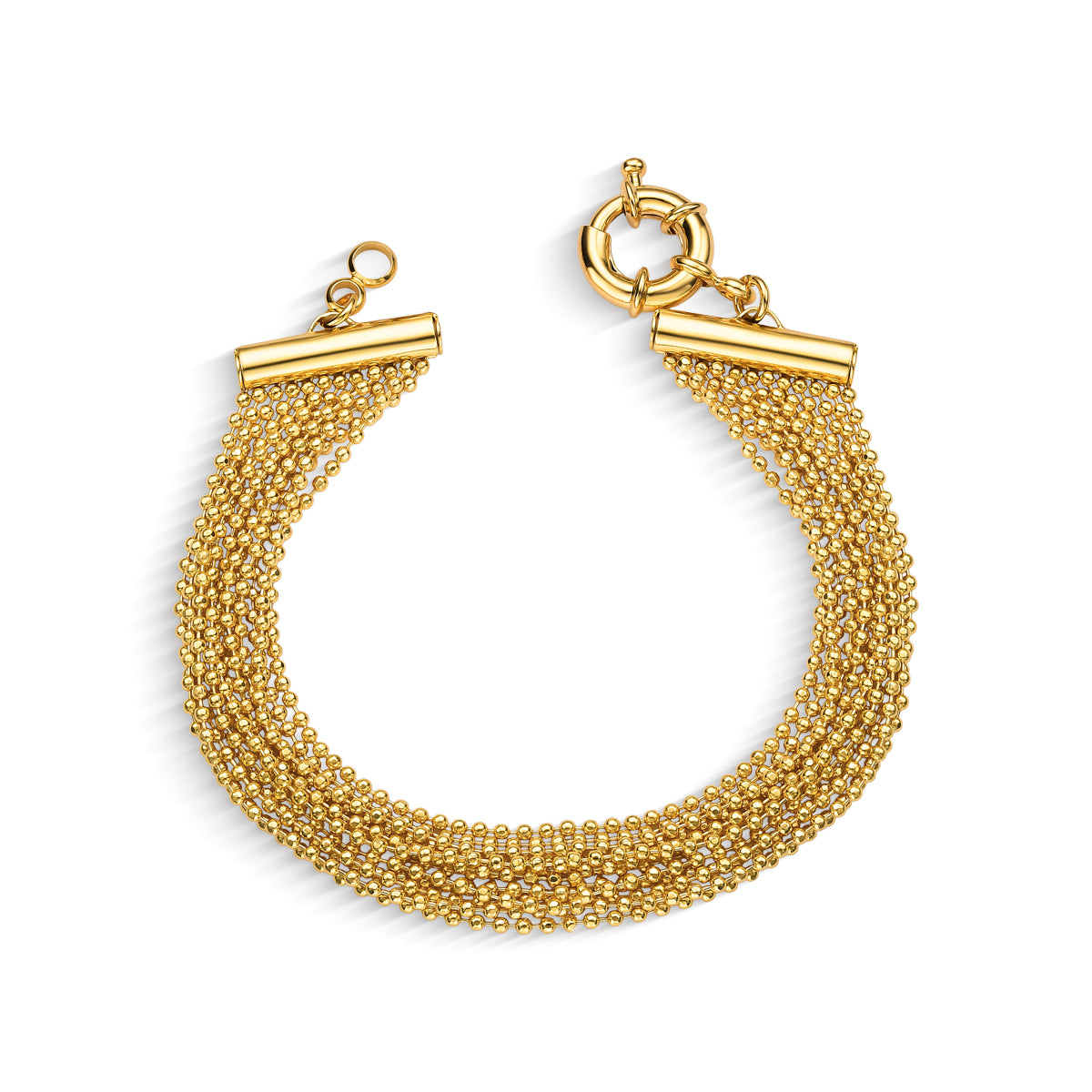 Pulseira Bolinhas Diamantadas Banhado a Ouro 18K