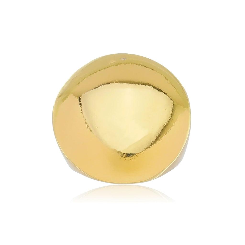 Anel Ajustável Abaulado Redondo Banhado a Ouro 18k - Mafê Acessórios