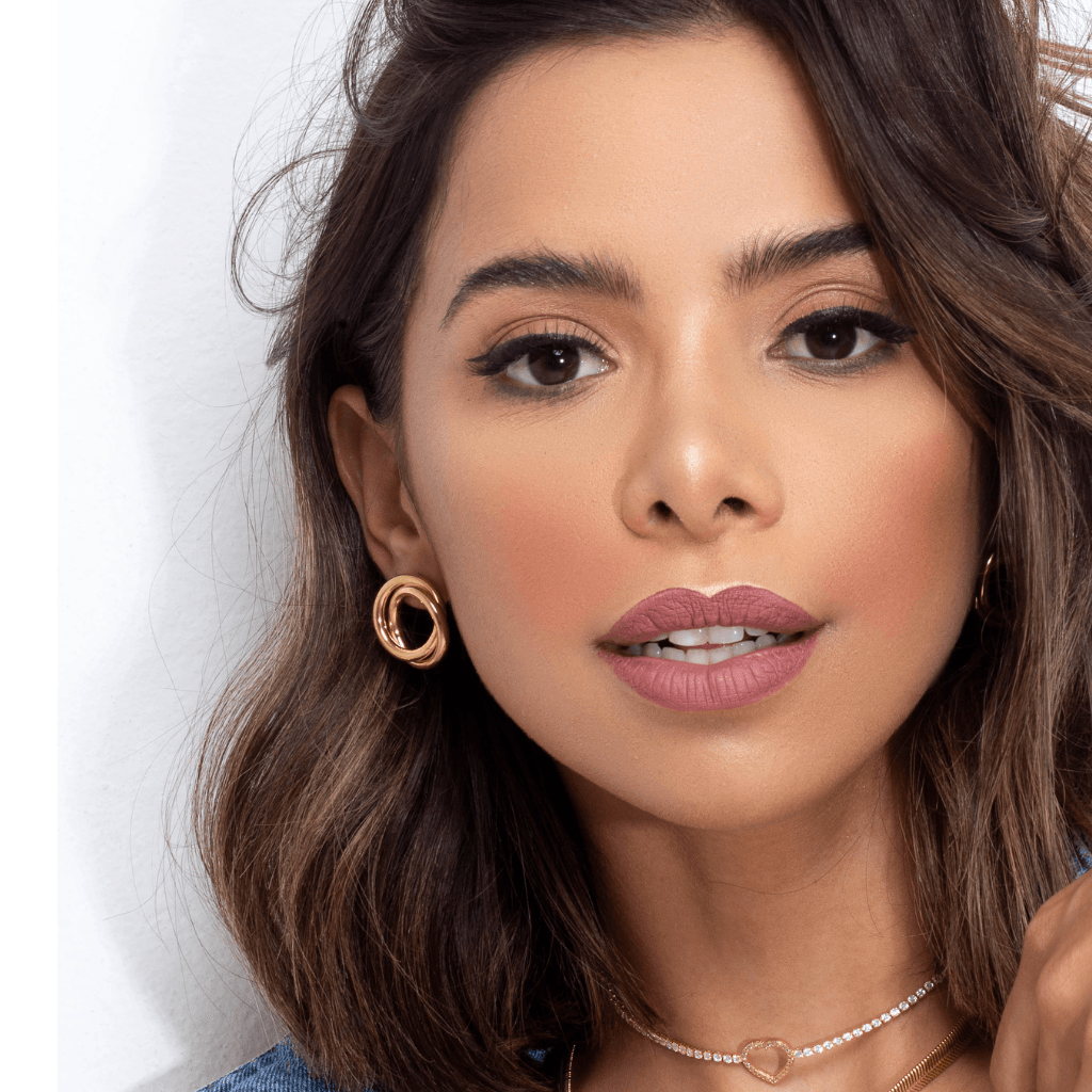 Brinco Anel Duplo Médio Banhado a Ouro 18k - Mafê Acessórios