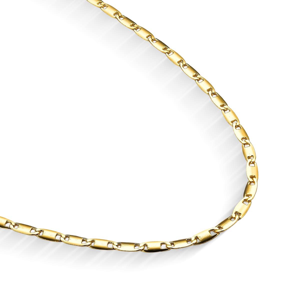 Colar Piastrine Abaulada Banhado a Ouro 18k