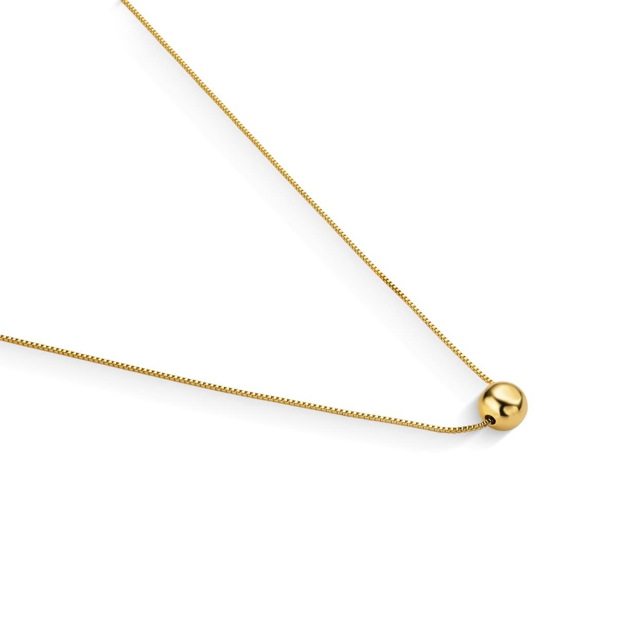 Colar Esfera 8mm Banhado a Ouro 18K