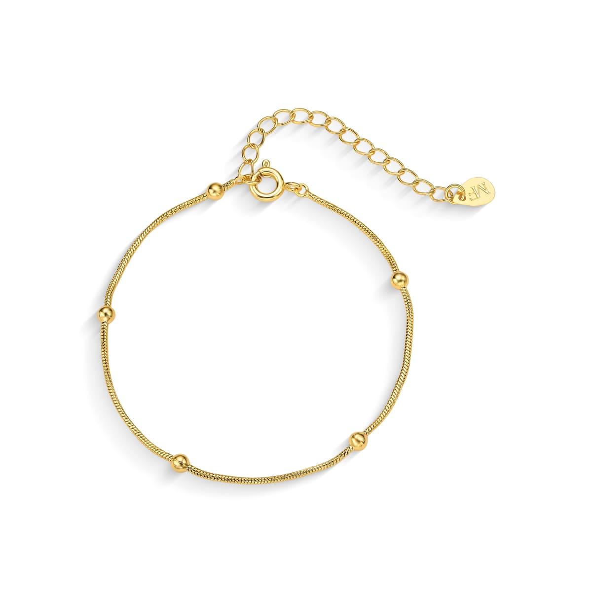 Pulseira Bolinhas Banhada A Ouro 18k