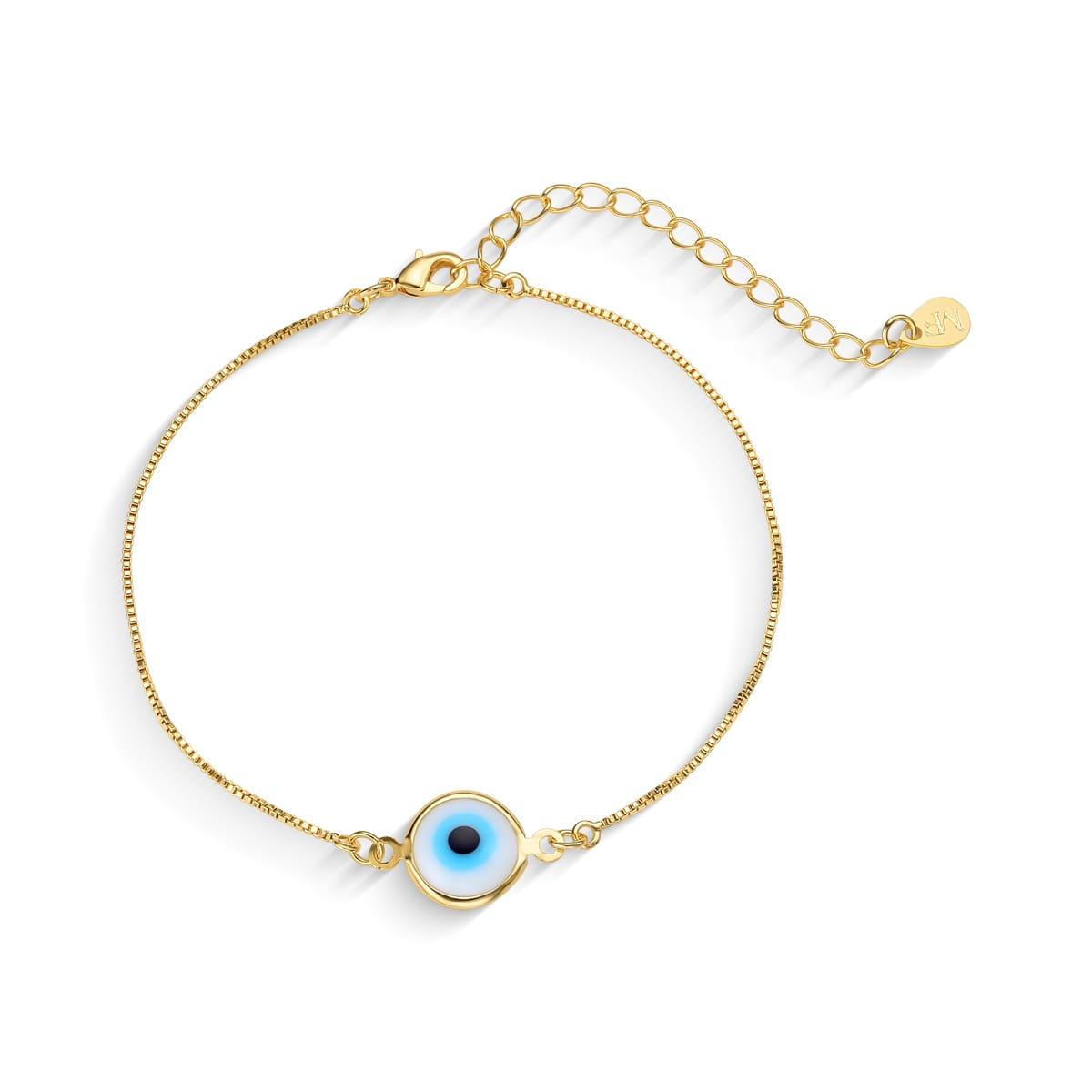 Pulseira Olho Grego Banhada A Ouro 18K