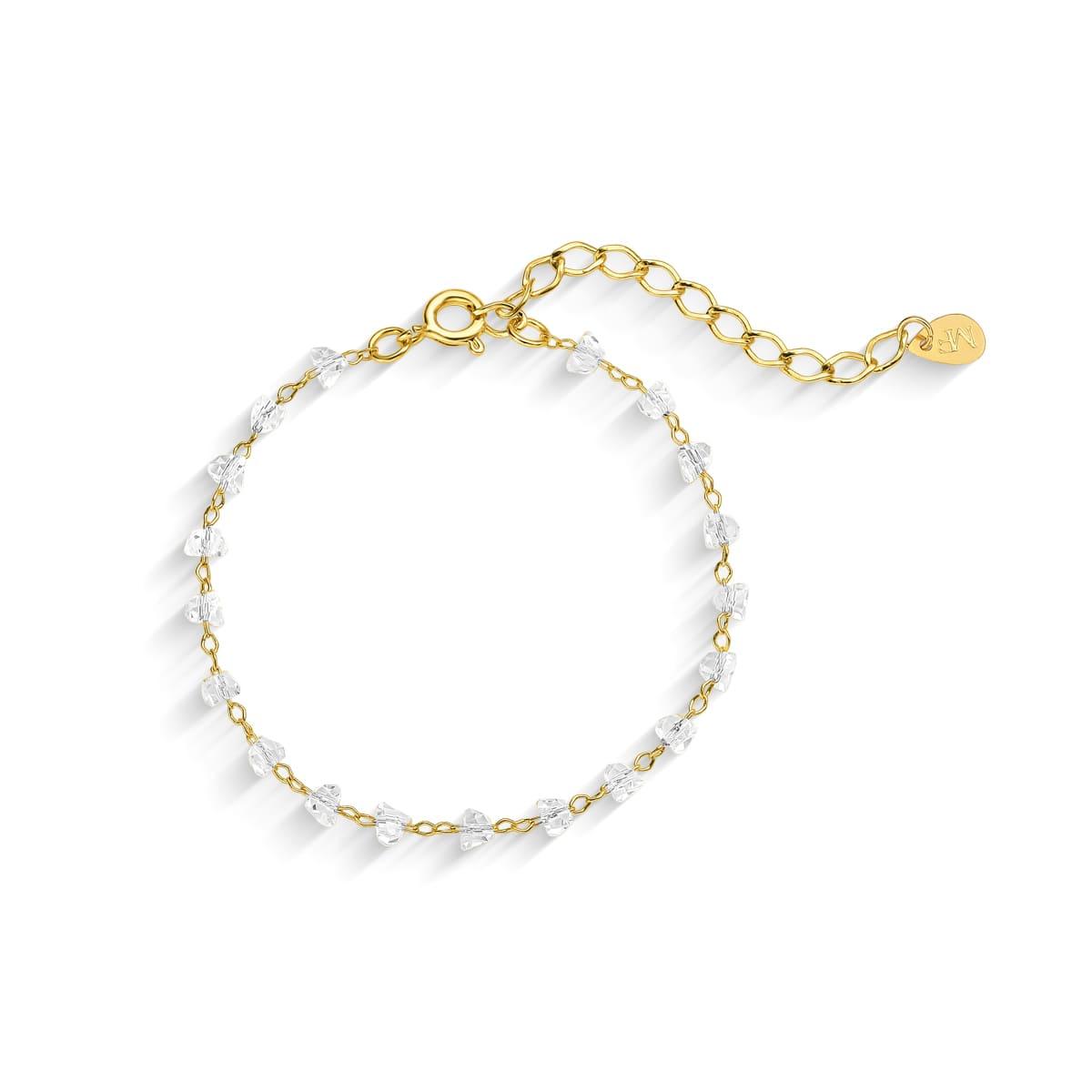 Pulseira Cristais Banhada A Ouro 18K