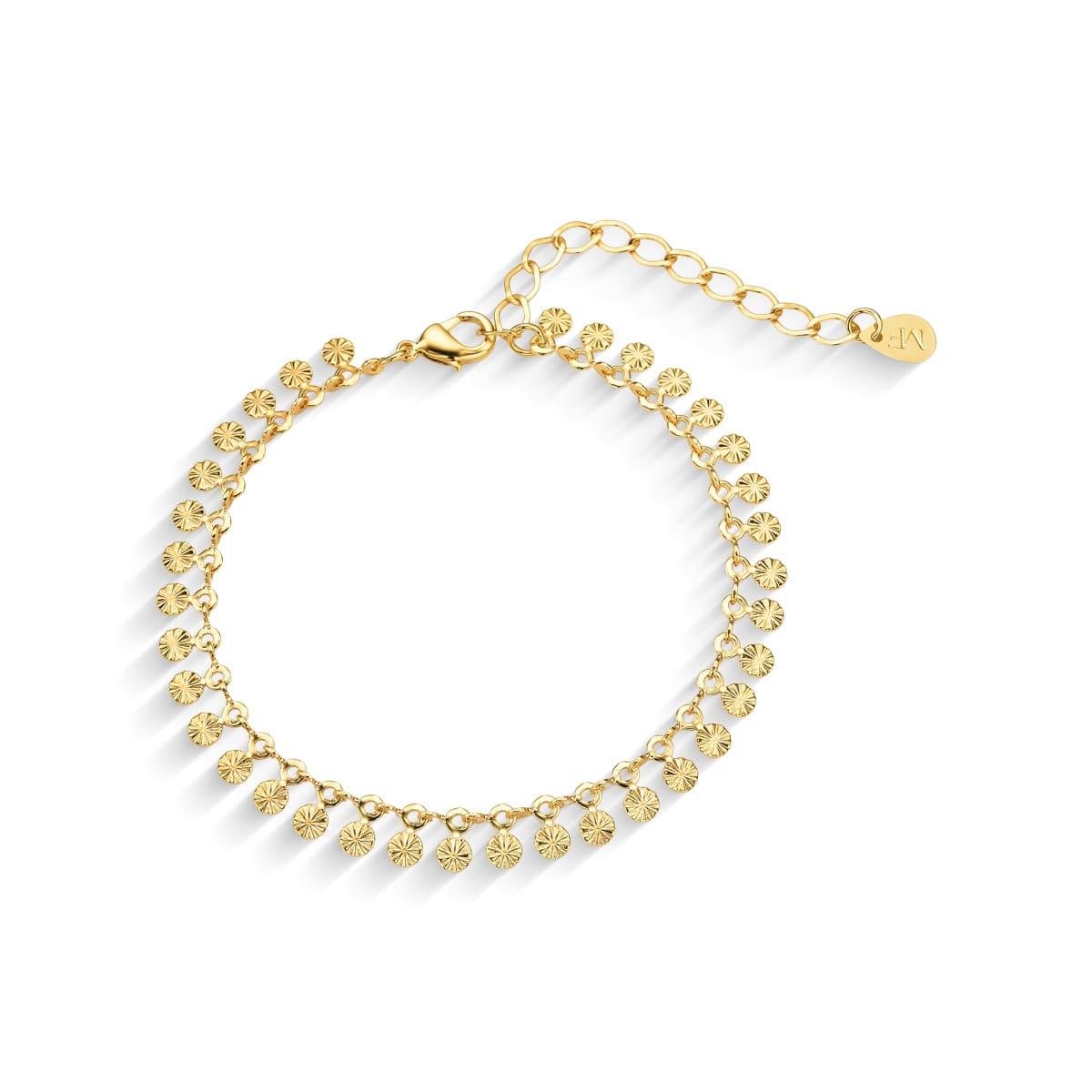 Pulseira Corrente Diamantada Banhada a Ouro 18k