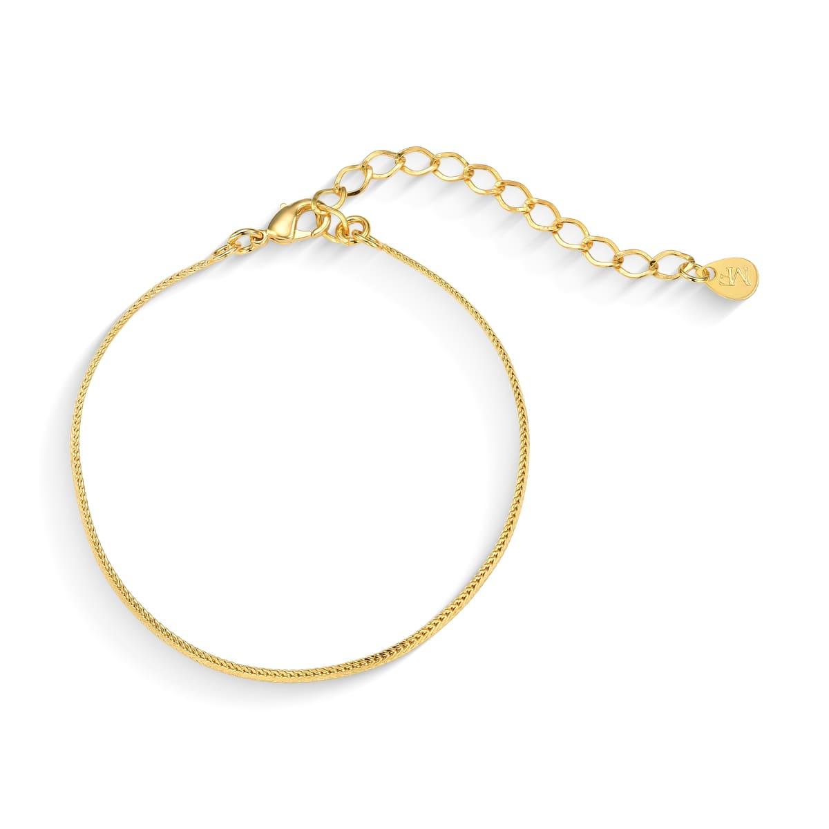 Pulseira Fita Lisa Fina Banhada a Ouro 18k