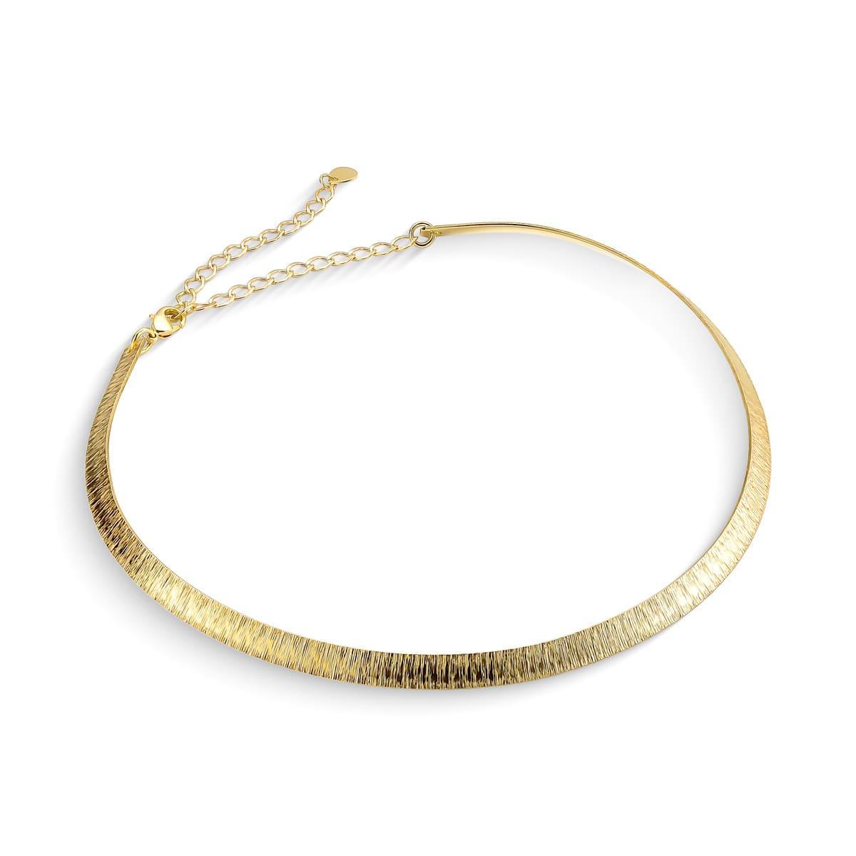 Colar Aro Riscado Banhado a Ouro 18k