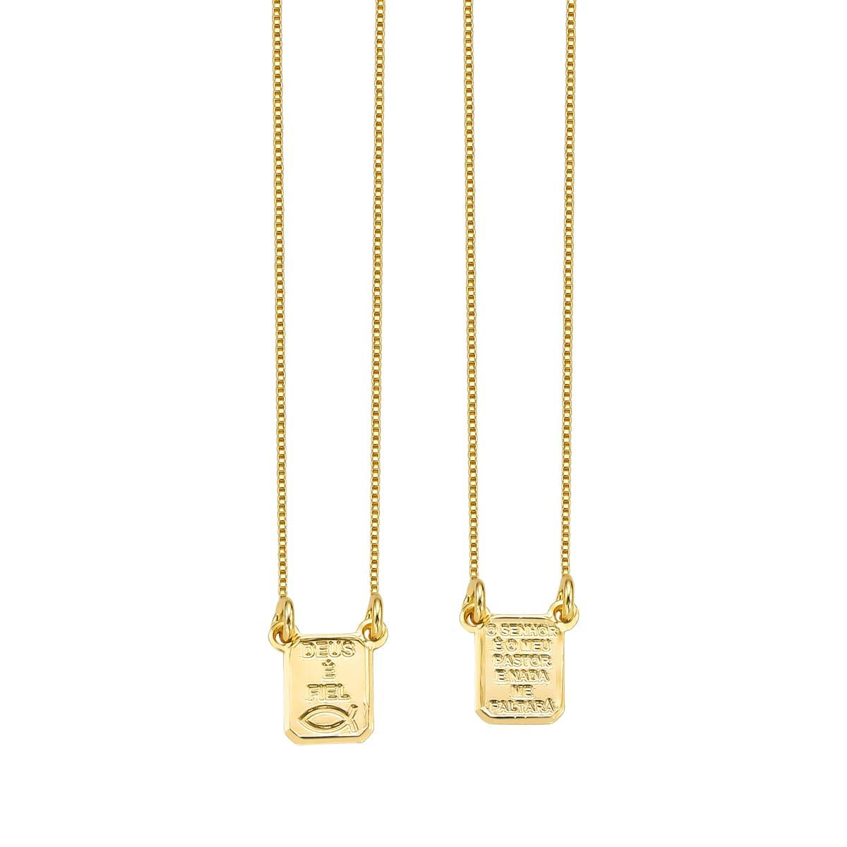 Escapulário Pai Nosso Banhado a Ouro 18k