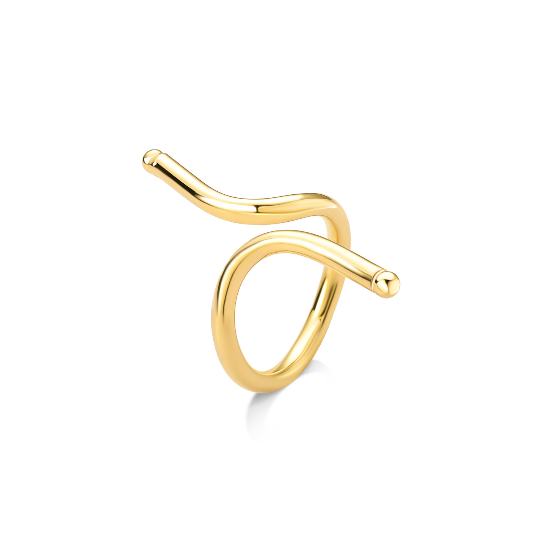 Anel com Duas Pontas Ajustável Banhado a Ouro 18K