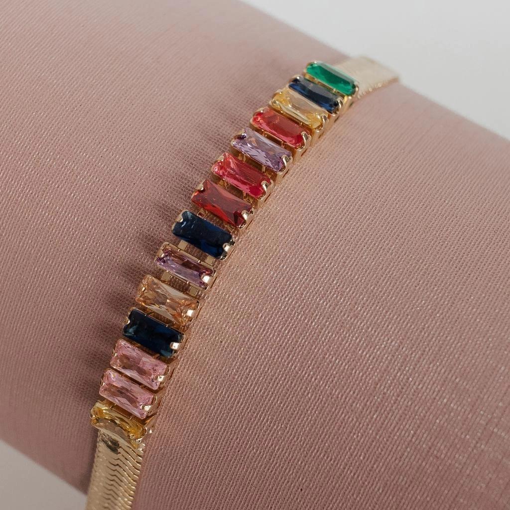 Pulseira Riviera Fita Banhada A Ouro 18K