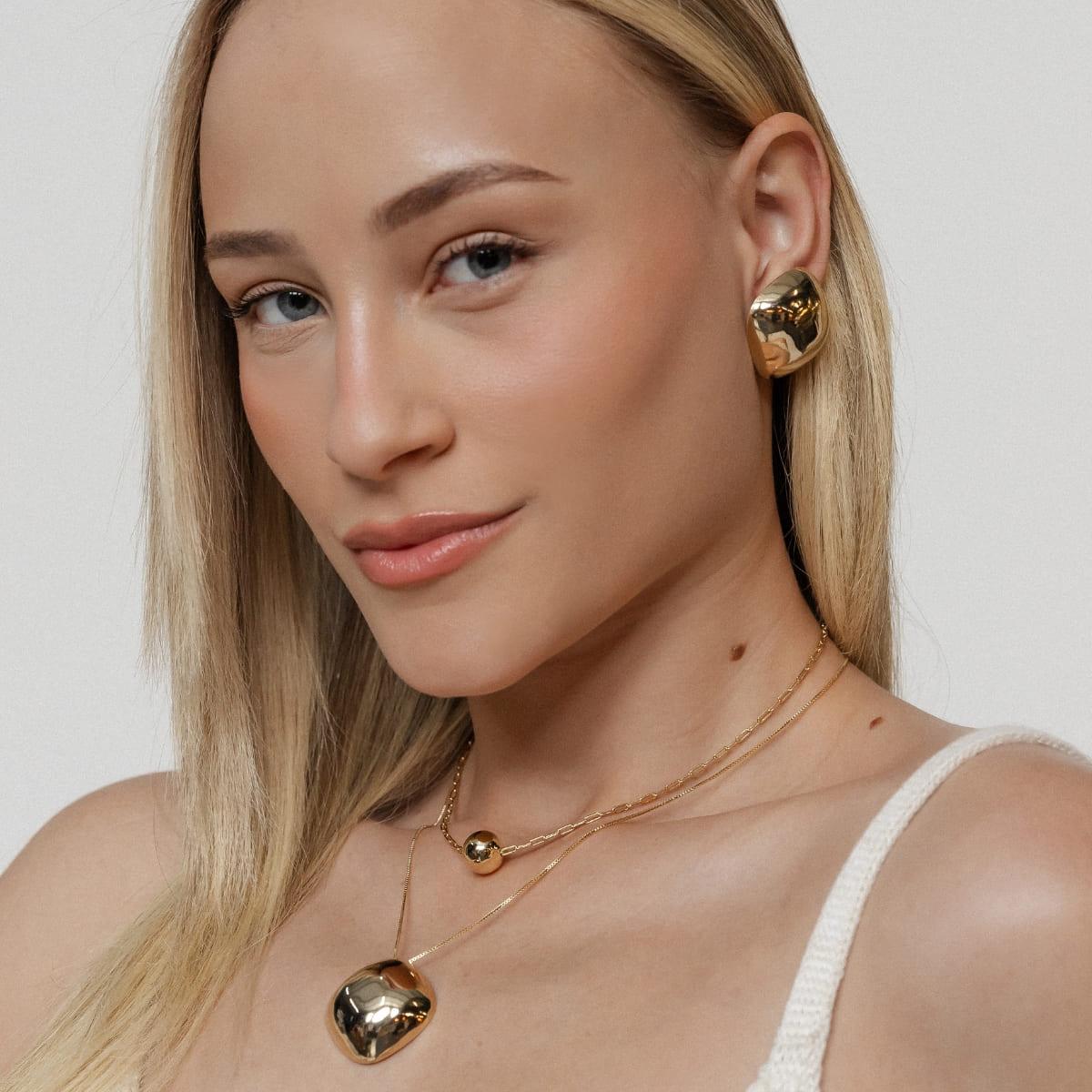 Brinco Square Banhado A Ouro 18k - Mafê Acessórios