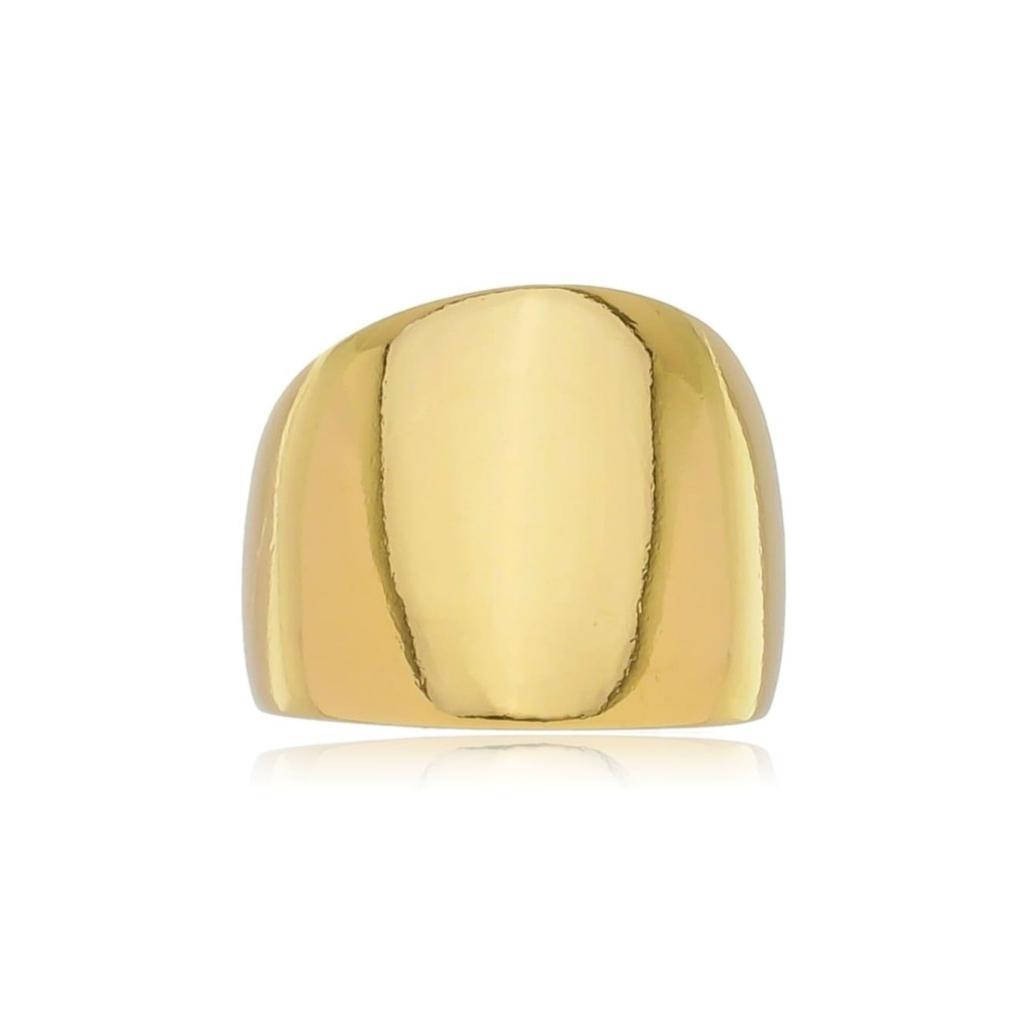 Anel Ajustável Abaulado Banhado a Ouro 18k - Mafê Acessórios
