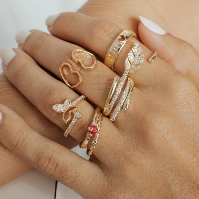 Anel Torcido Banhado A Ouro 18K