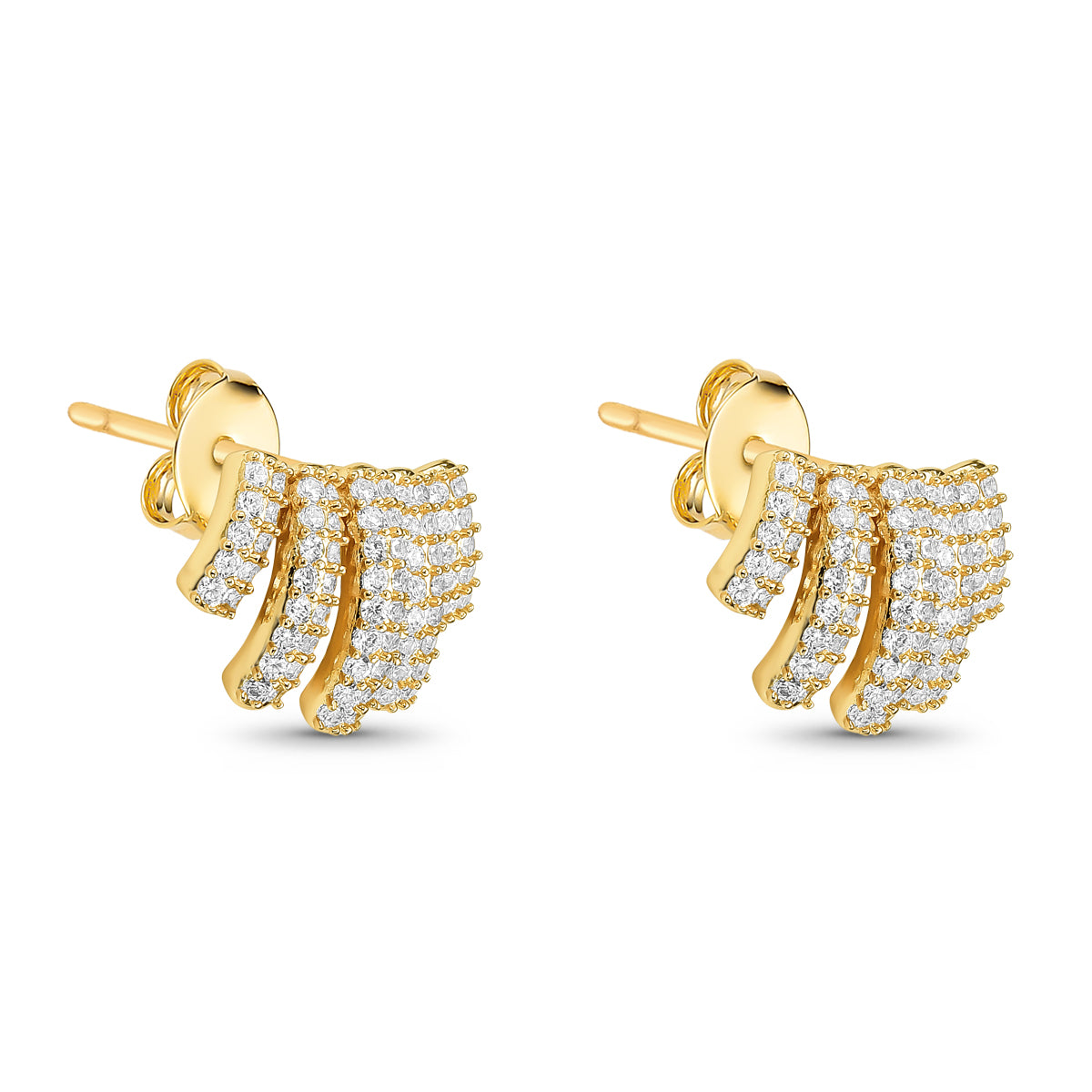 Brinco Garras Cravejadas Banhado a Ouro 18k