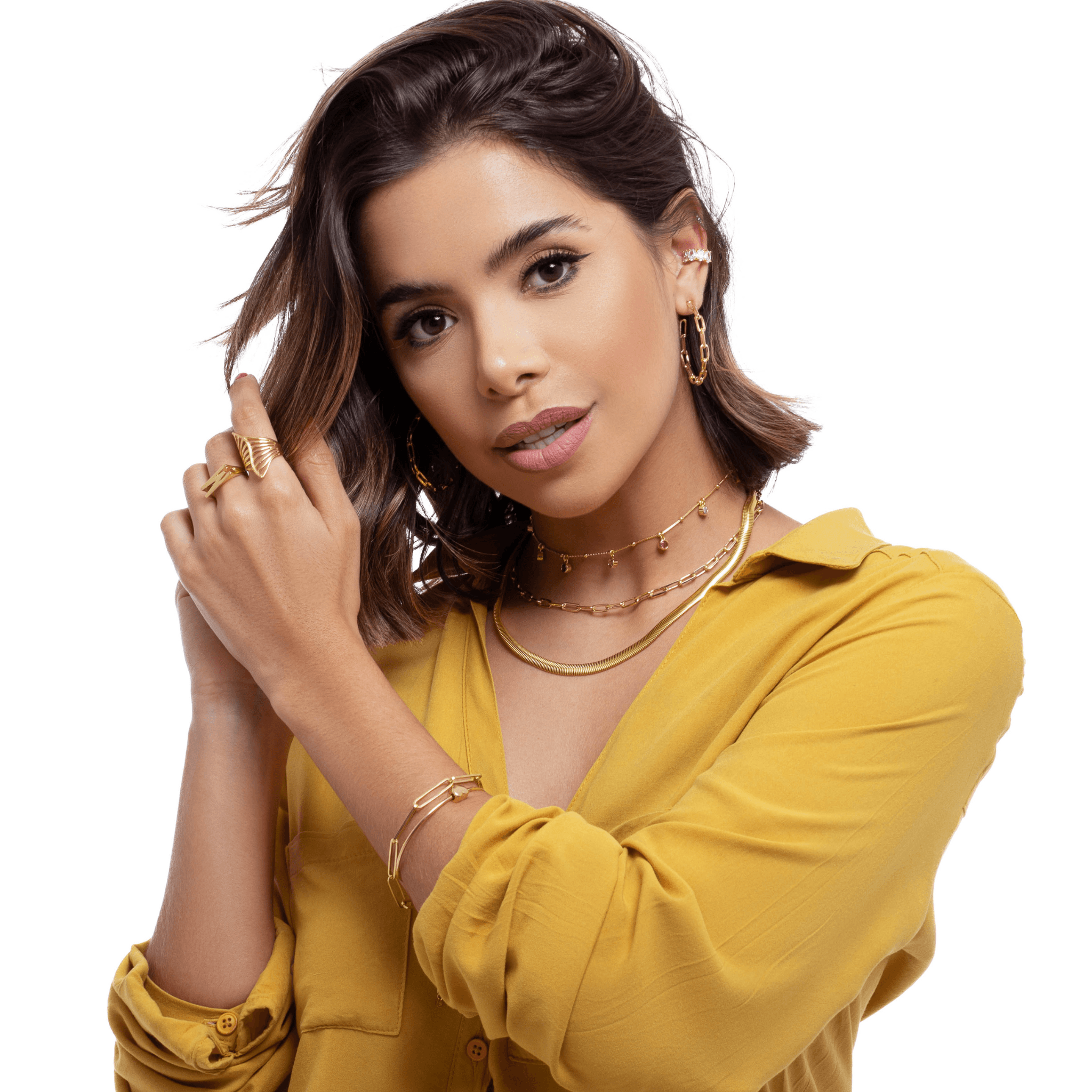 Colar Com Zircônias Coloridas Banhado a Ouro 18k