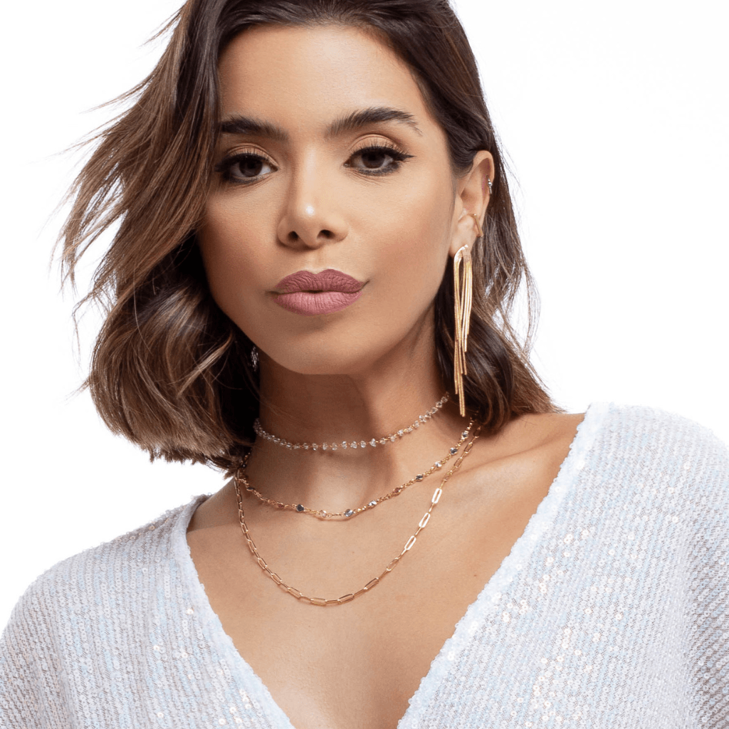 Colar Corrente Cartier Diamantada Banhado a Ouro 18k - Mafê Acessórios