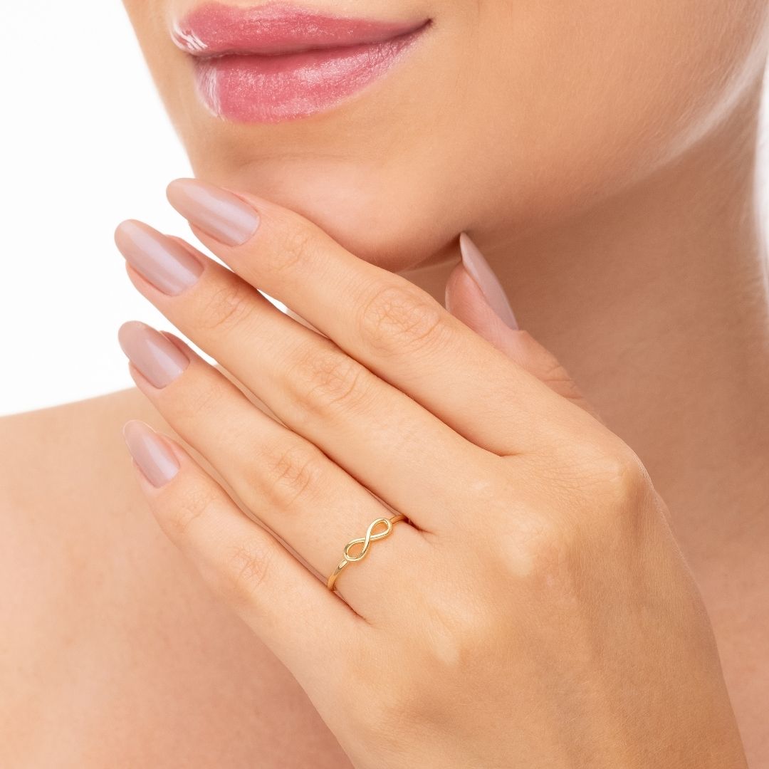 Anel Infinito Banhado A Ouro 18k