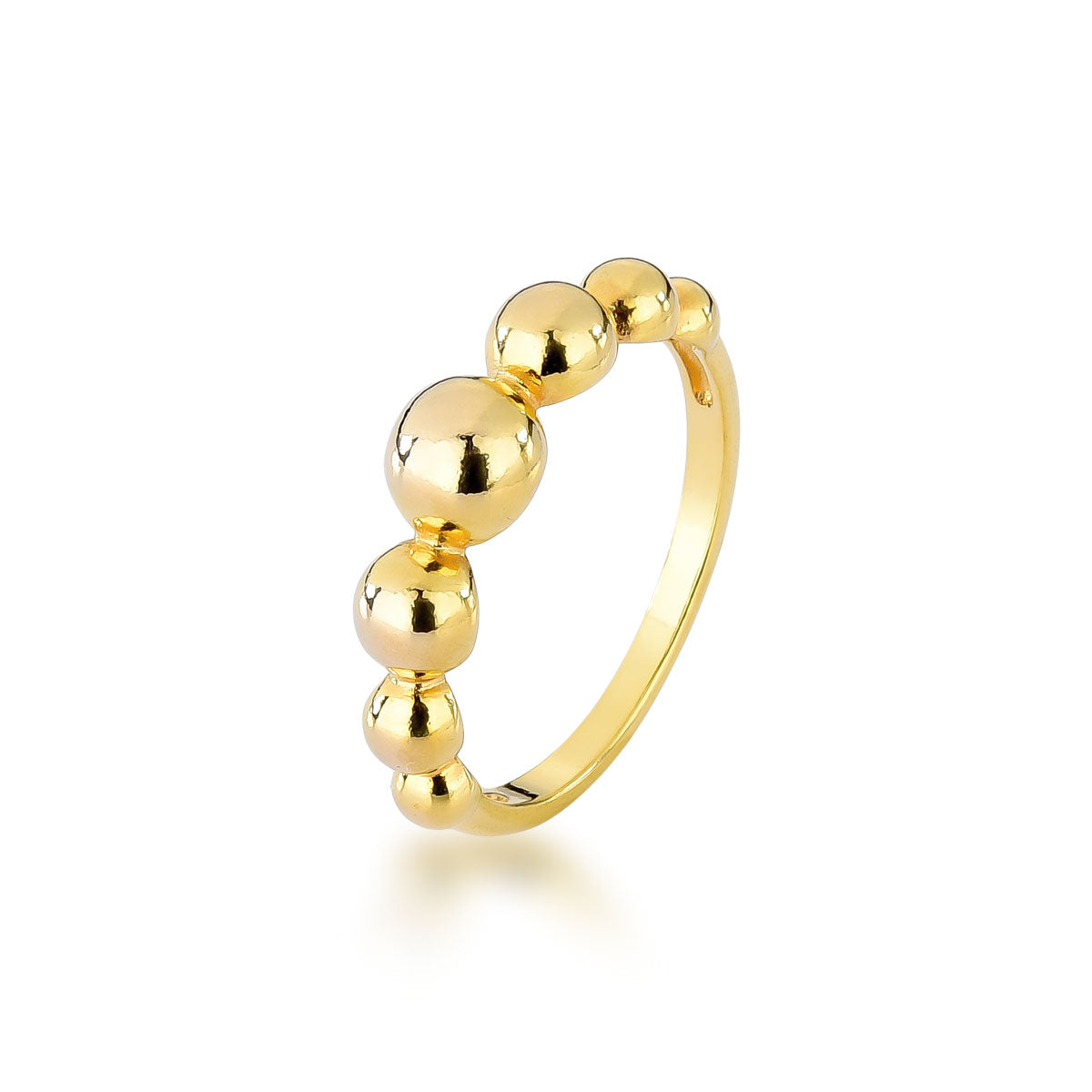 Anel Bolinhas Banhado A Ouro 18k