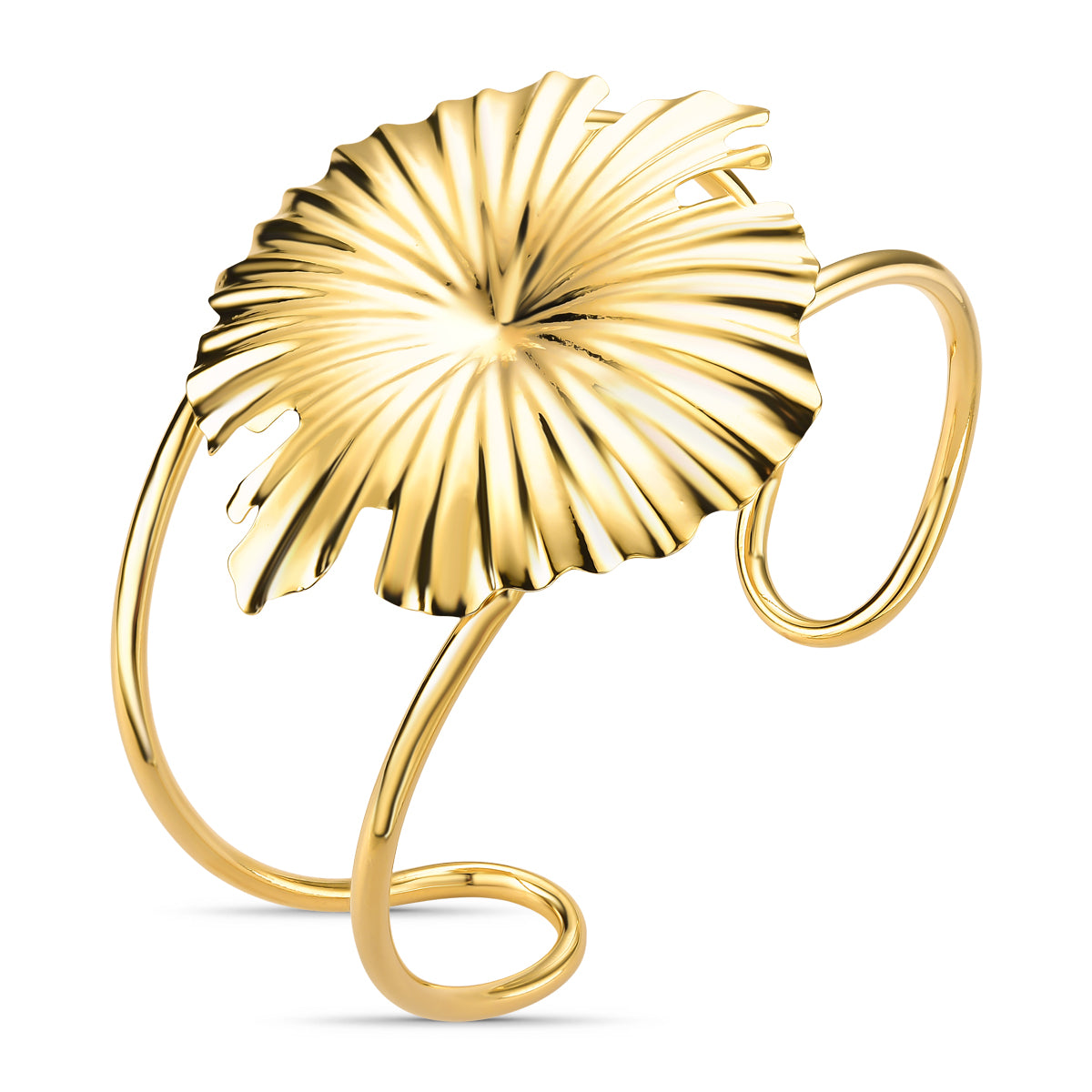 Bracelete Fio Duplo com Chapa Orgânica Banhado a Ouro 18K
