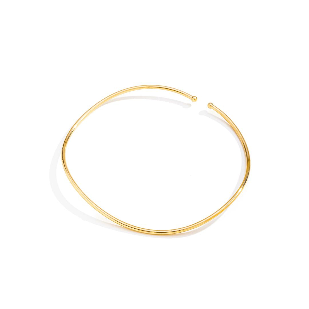 Bracelete Tubo 2mm Banhado a Ouro 18K