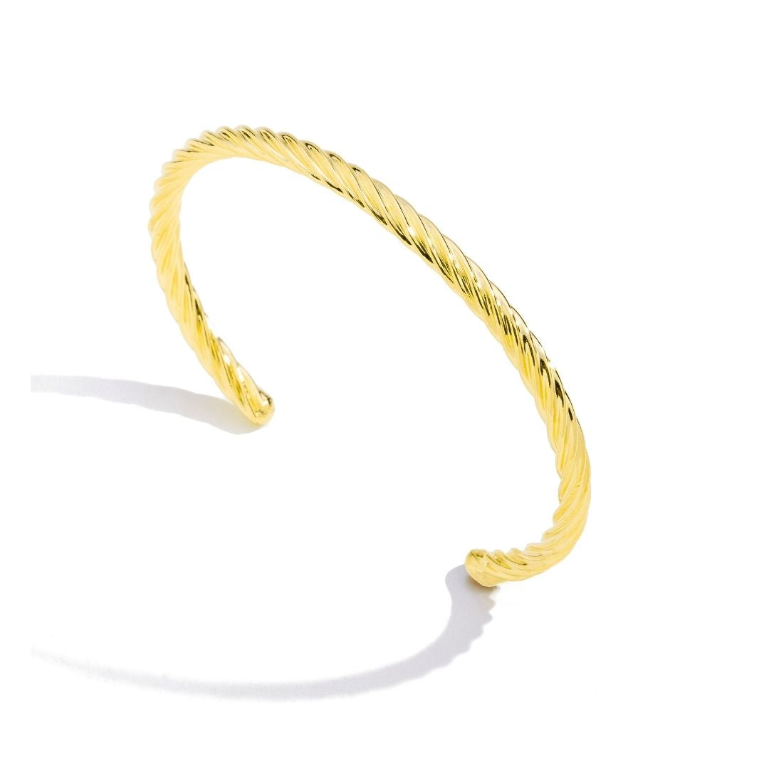 Bracelete Torcido Banhado a Ouro 18K
