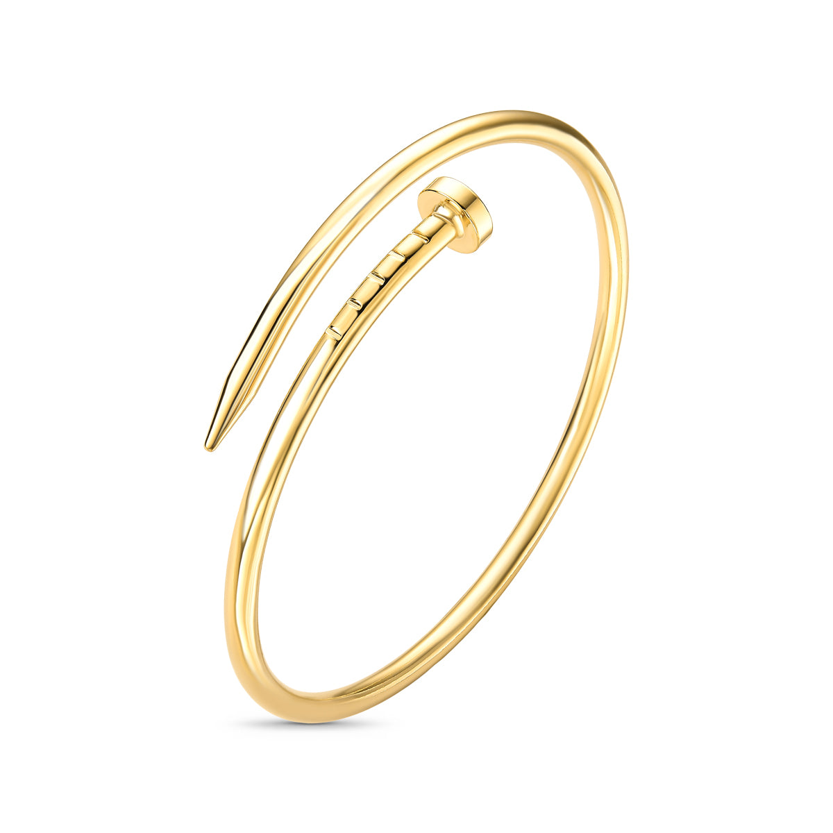Bracelete de Prego Liso Banhado a Ouro 18K