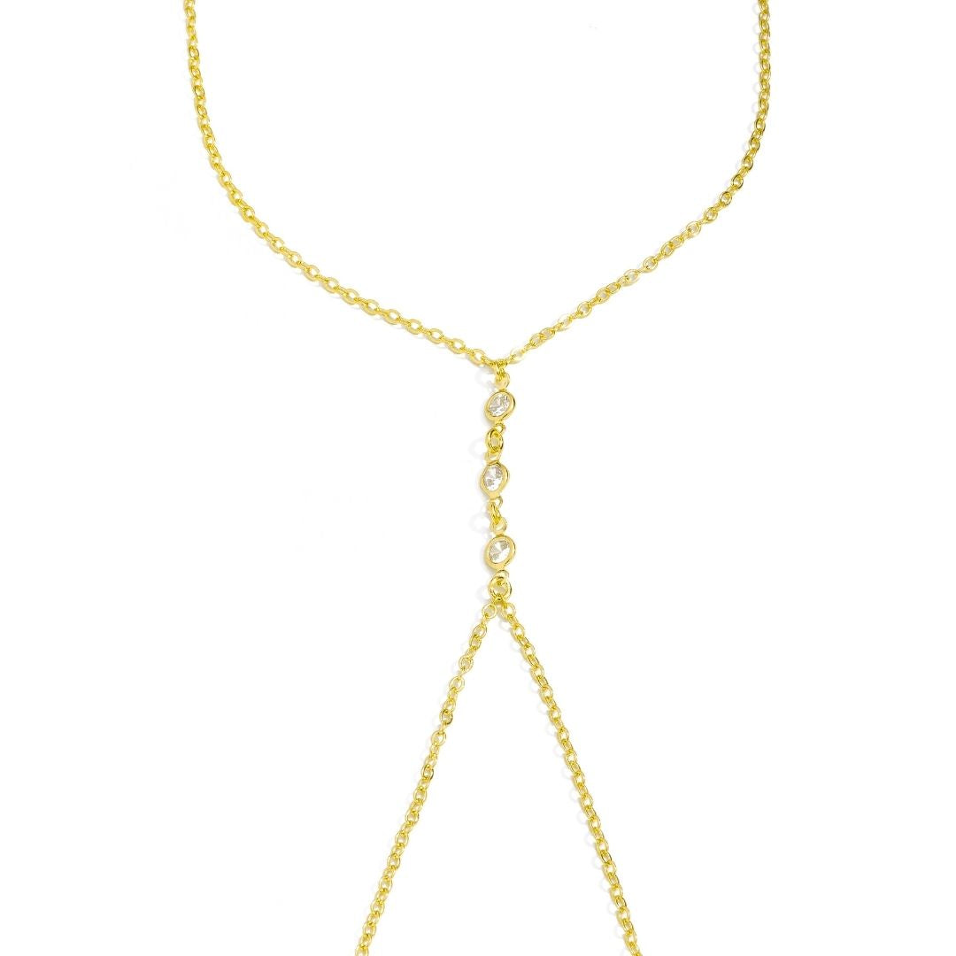 Body Chain com Zircônias Banhado a Ouro 18k