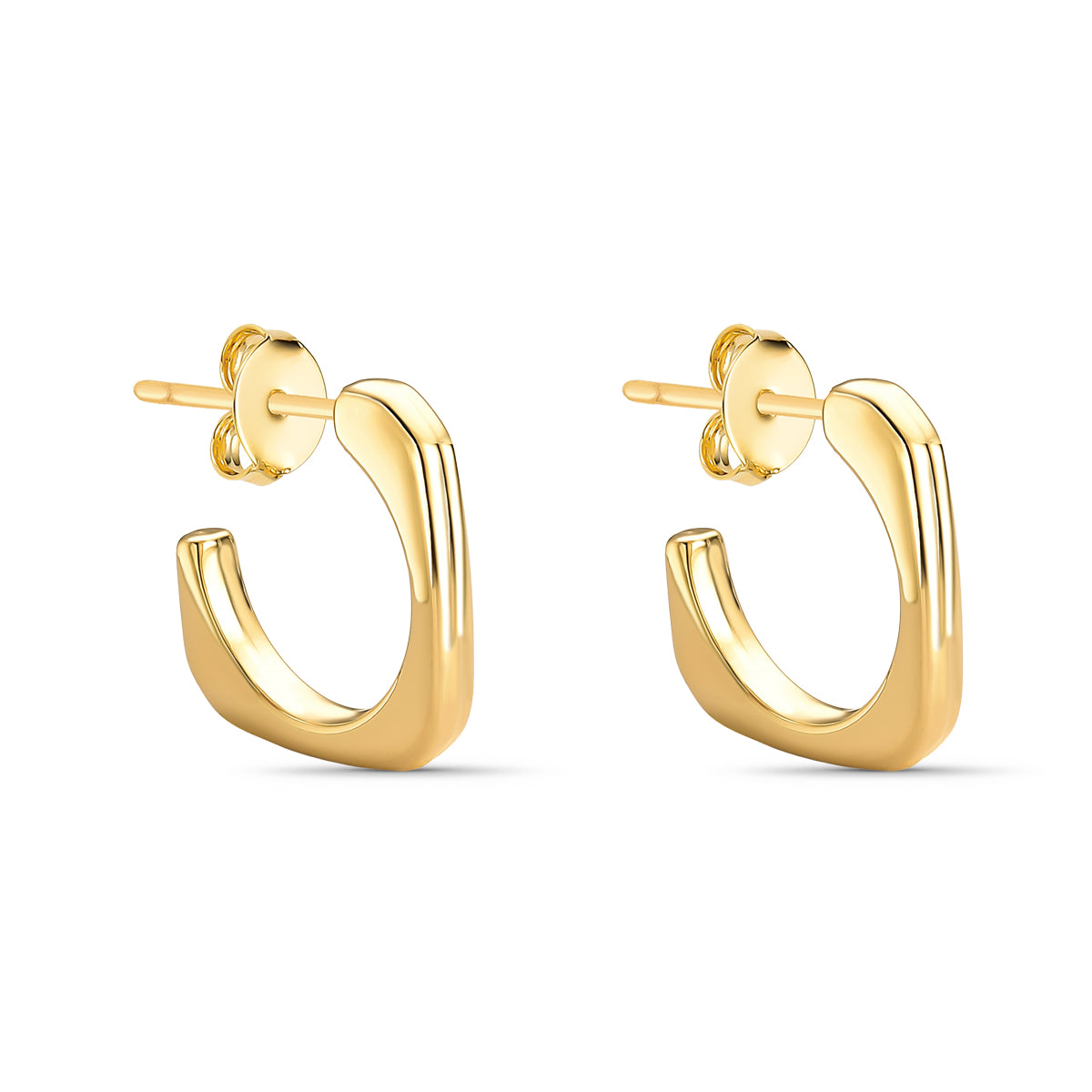 Brinco Argola Quadrada Banhado a ouro 18k