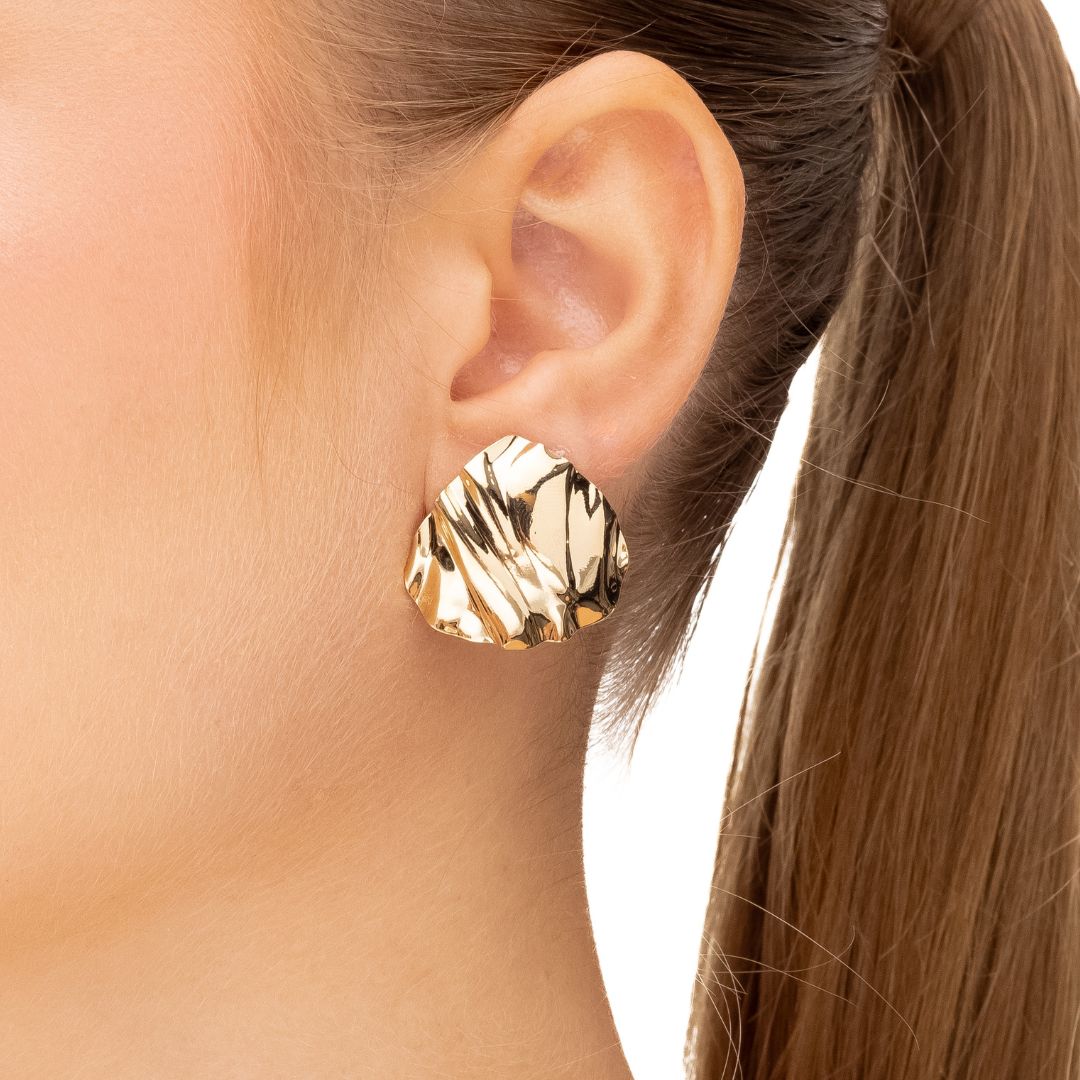 Brinco Orgânico Banhado a Ouro 18K
