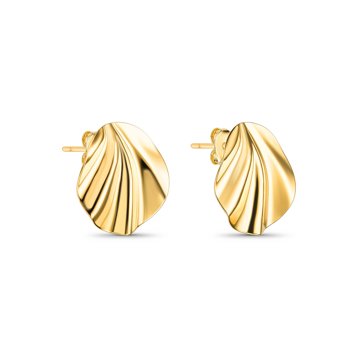 Brinco Chapa Amassada Banhado a Ouro 18K