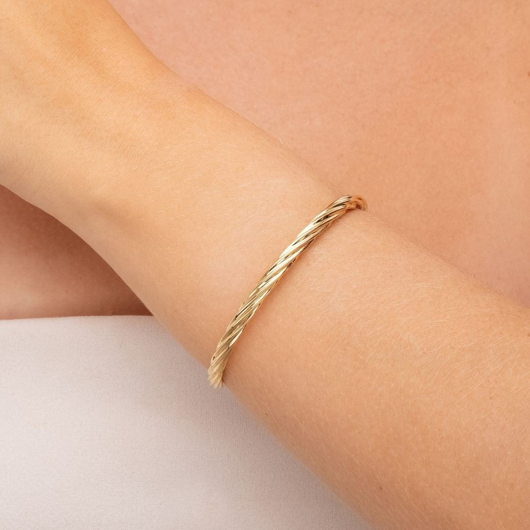 Bracelete Trançado Banhado a Ouro 18k