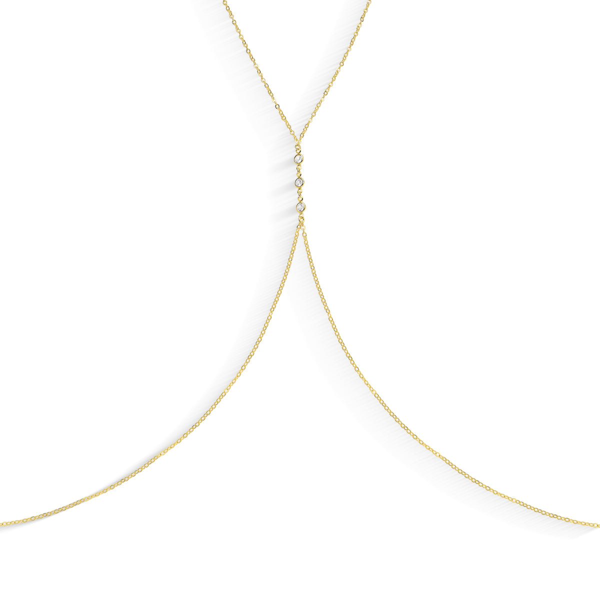 Body Chain com Zircônias Banhado a Ouro 18k