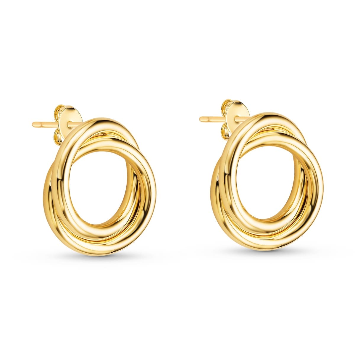 Brinco Anel Duplo Médio Banhado a Ouro 18k - Mafê Acessórios