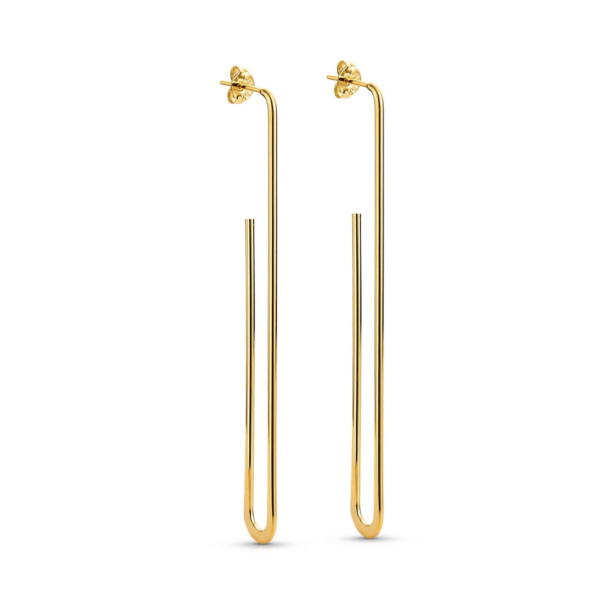 Brinco Haste Lisa Banhado a Ouro 18k - Mafê Acessórios
