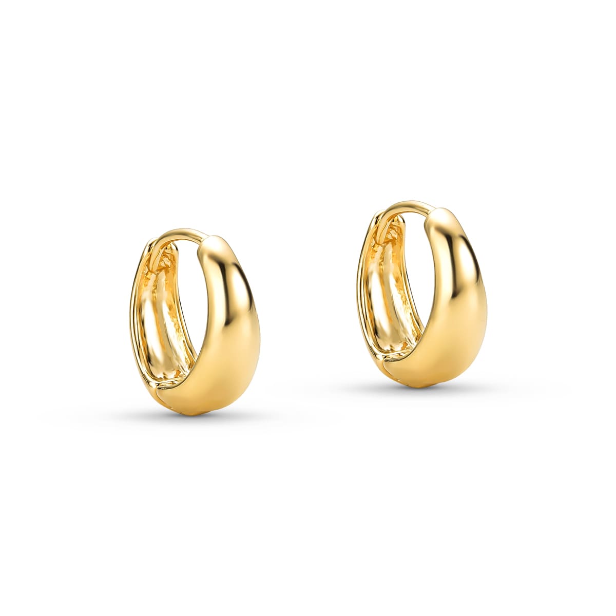 Brinco Trio Argola Articulada Lisa Banhado a Ouro 18K - Mafê Acessórios