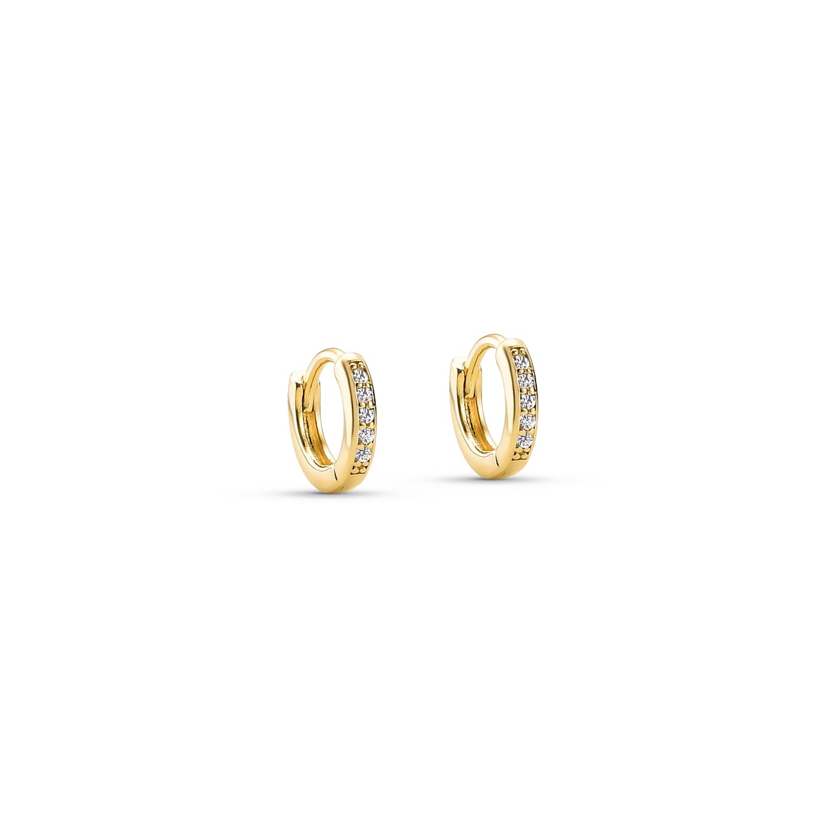Brinco Trio De Argola Articulada com Zircônia Banhado a Ouro 18K - Mafê Acessórios